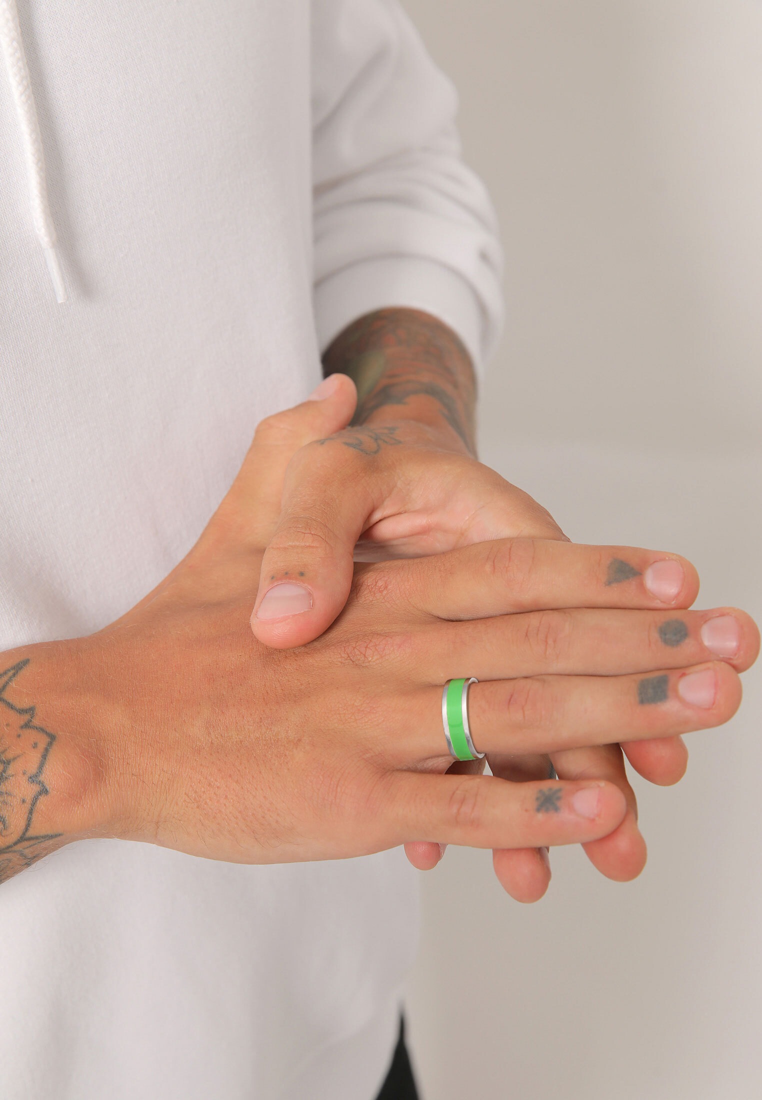 Kuzzoi Silberring »Ring Herren Bandring Emaille Casual 925 Silber«