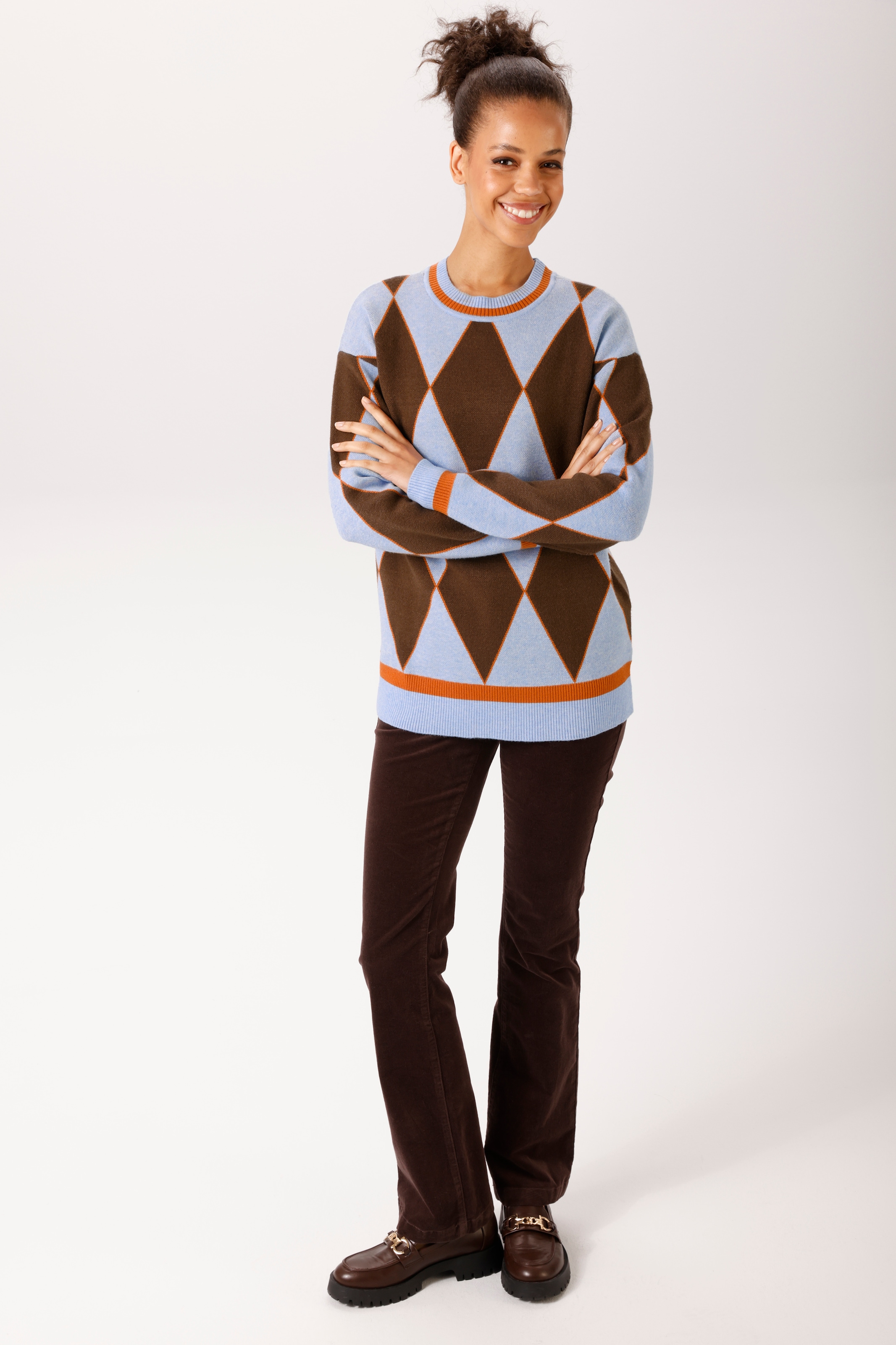 Aniston CASUAL Strickpullover mit großflächigen Rauten-Muster - NEUE KOLLEKTION