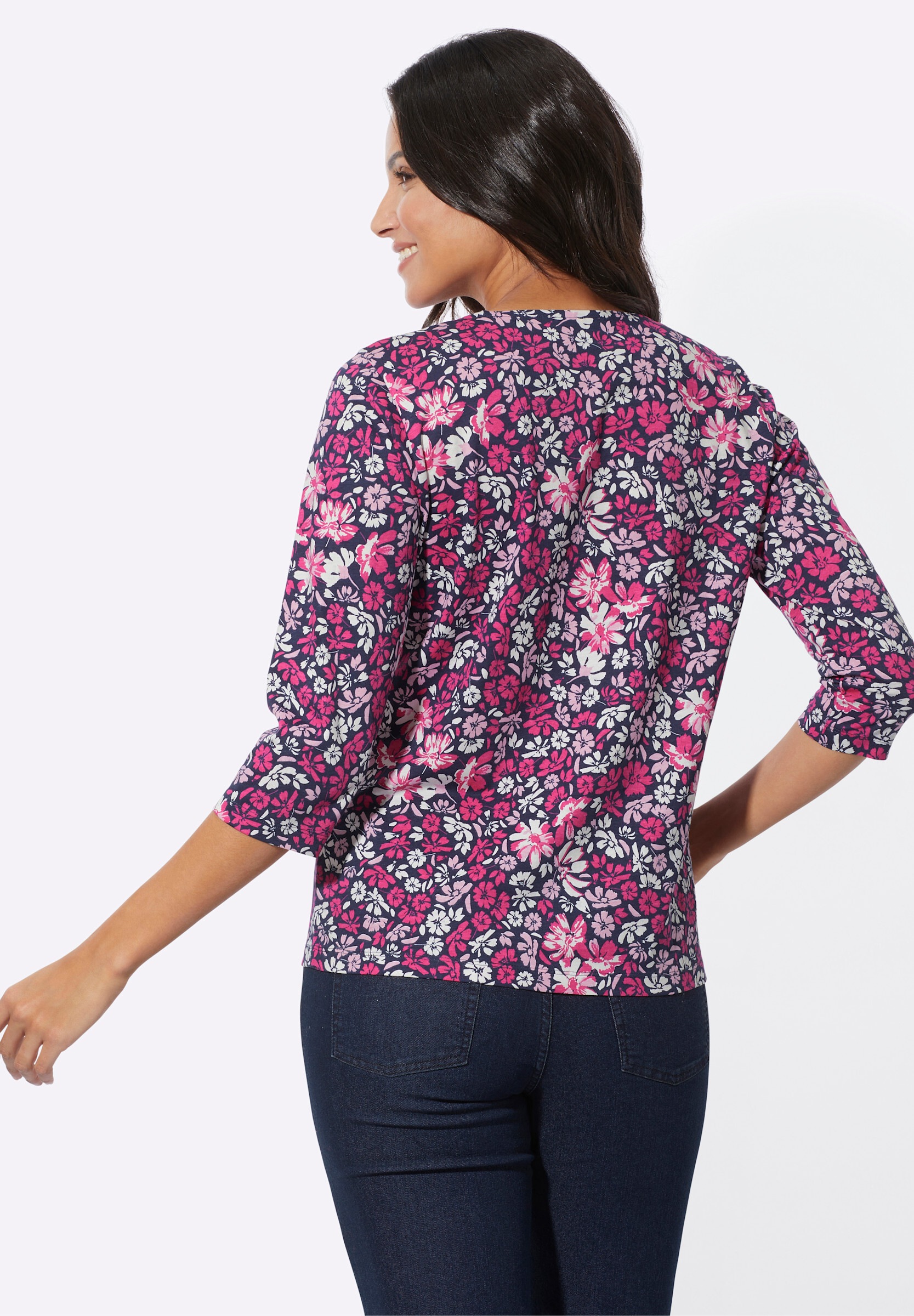 Sieh an! T-Shirt »3/4-Arm-Shirt 3/4-Arm-Shirt mit Blumenmuster«