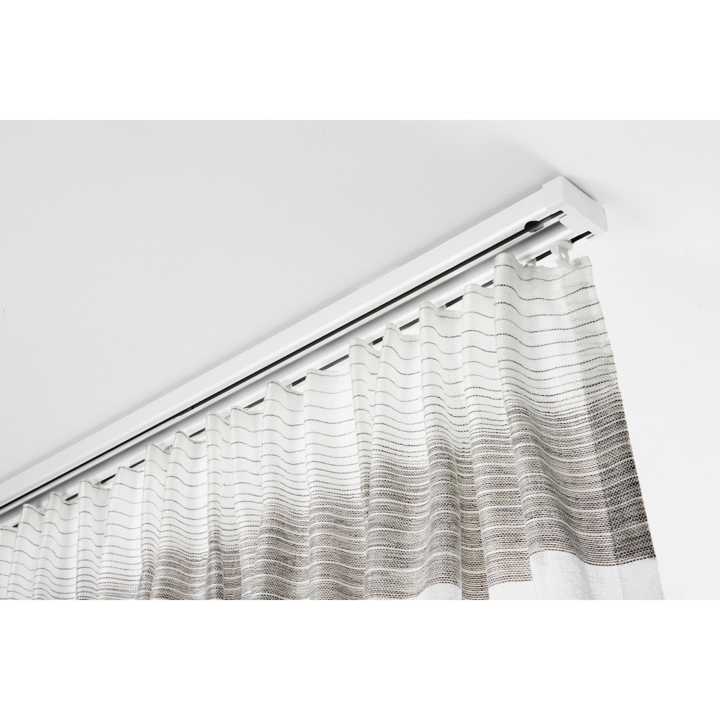 GARDINIA Vorhangschiene »Aluminium-Vorhangschienen Set 2-Lauf«, 2 läufig-läufig, Fixmaß