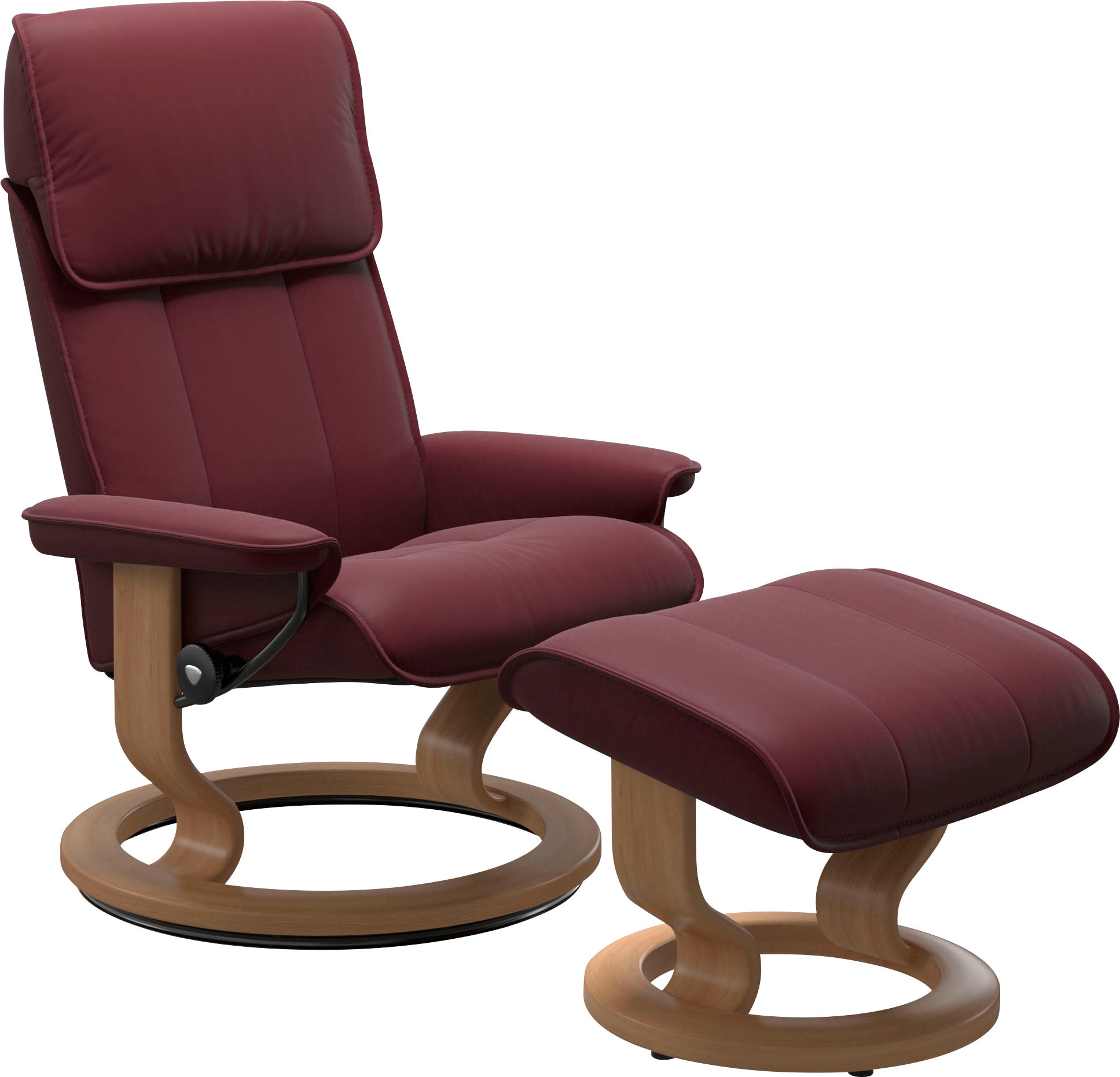 Stressless® Relaxsessel »Admiral«, (Set, Relaxsessel inkl. Hocker), mit Classic Base, Größe M & L, Gestell Eiche