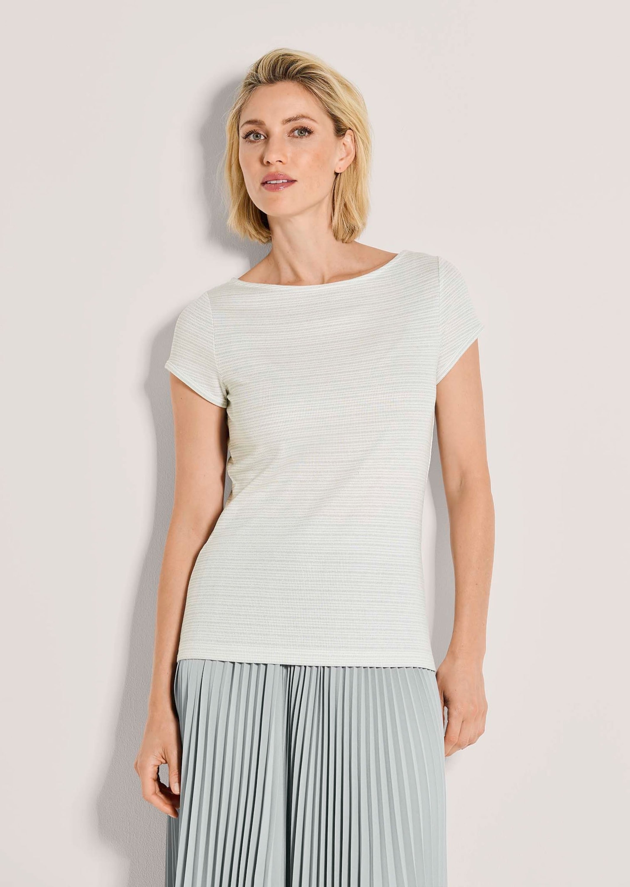 MADELEINE Kurzarmshirt »Blusenshirt Elegantes Shirt mit Glanzgarn, Kurzarm« Feines Glanzgarn