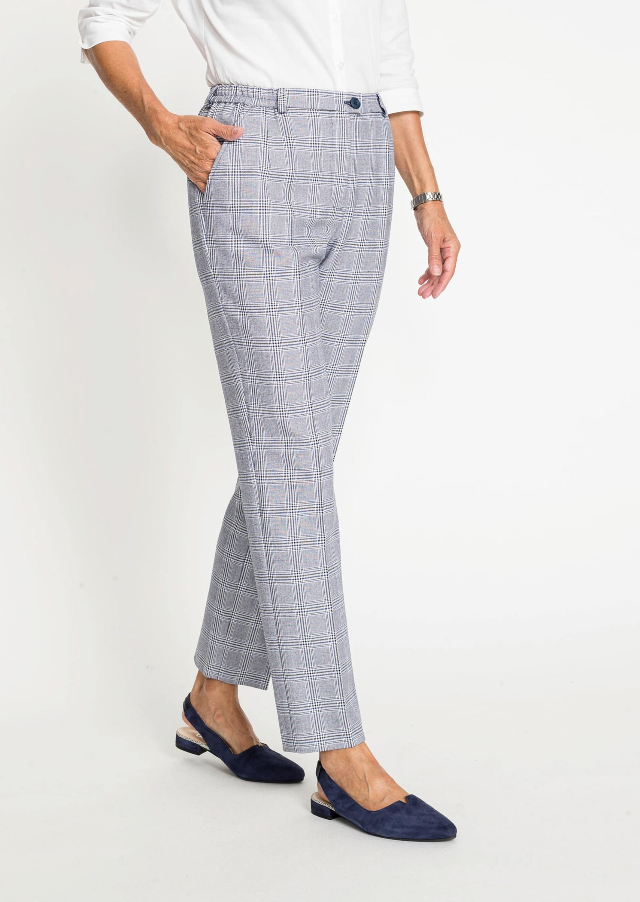 GOLDNER 2-in-1-Hose »Kurzgröße Karohose Anna«