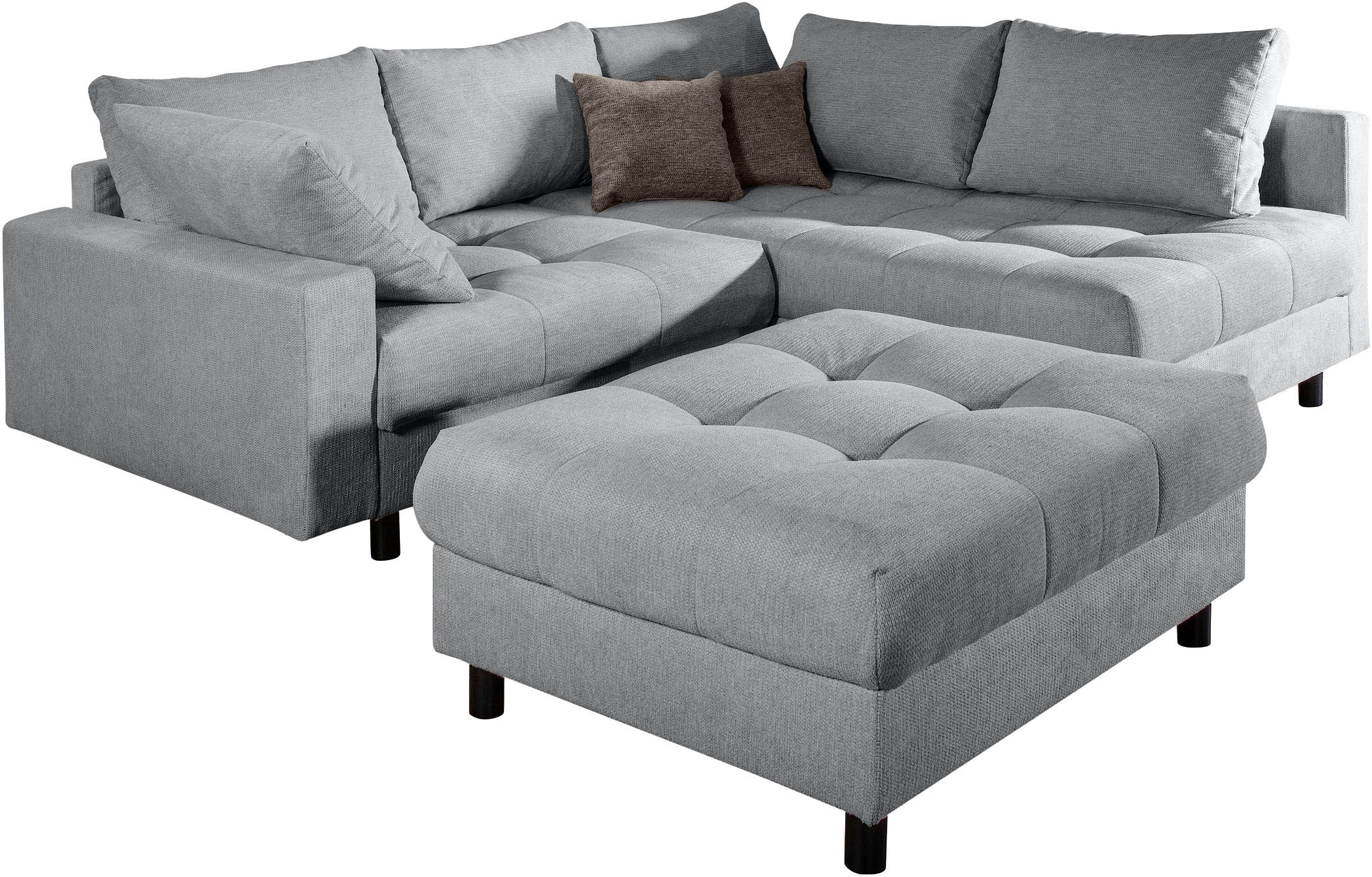 Home affaire Ecksofa »Toni L-Form«, Ottomane beidseitig montierbar, Federkern-Polsterung
