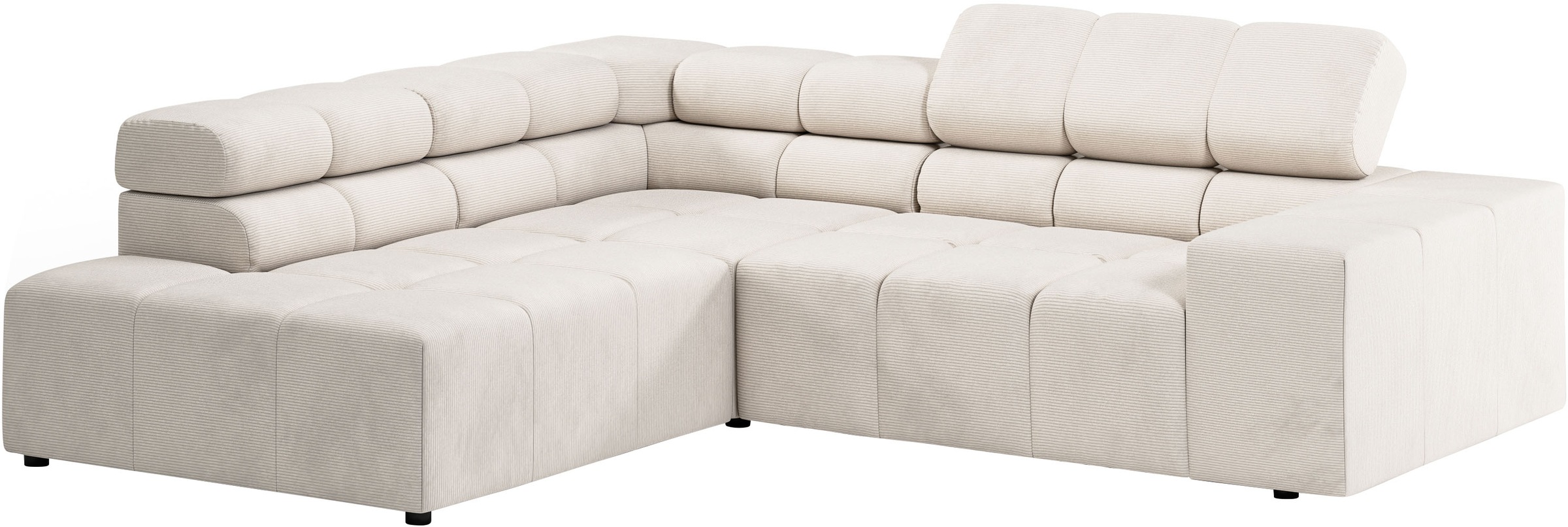 INOSIGN Ecksofa »Ancona, incl. Kopfteilverstellung + 3 Zierkissen, L-Form, Breite 249cm«, wahlweise motorische Sitztiefenverstellung, B/T(H: 249/215/70 cm