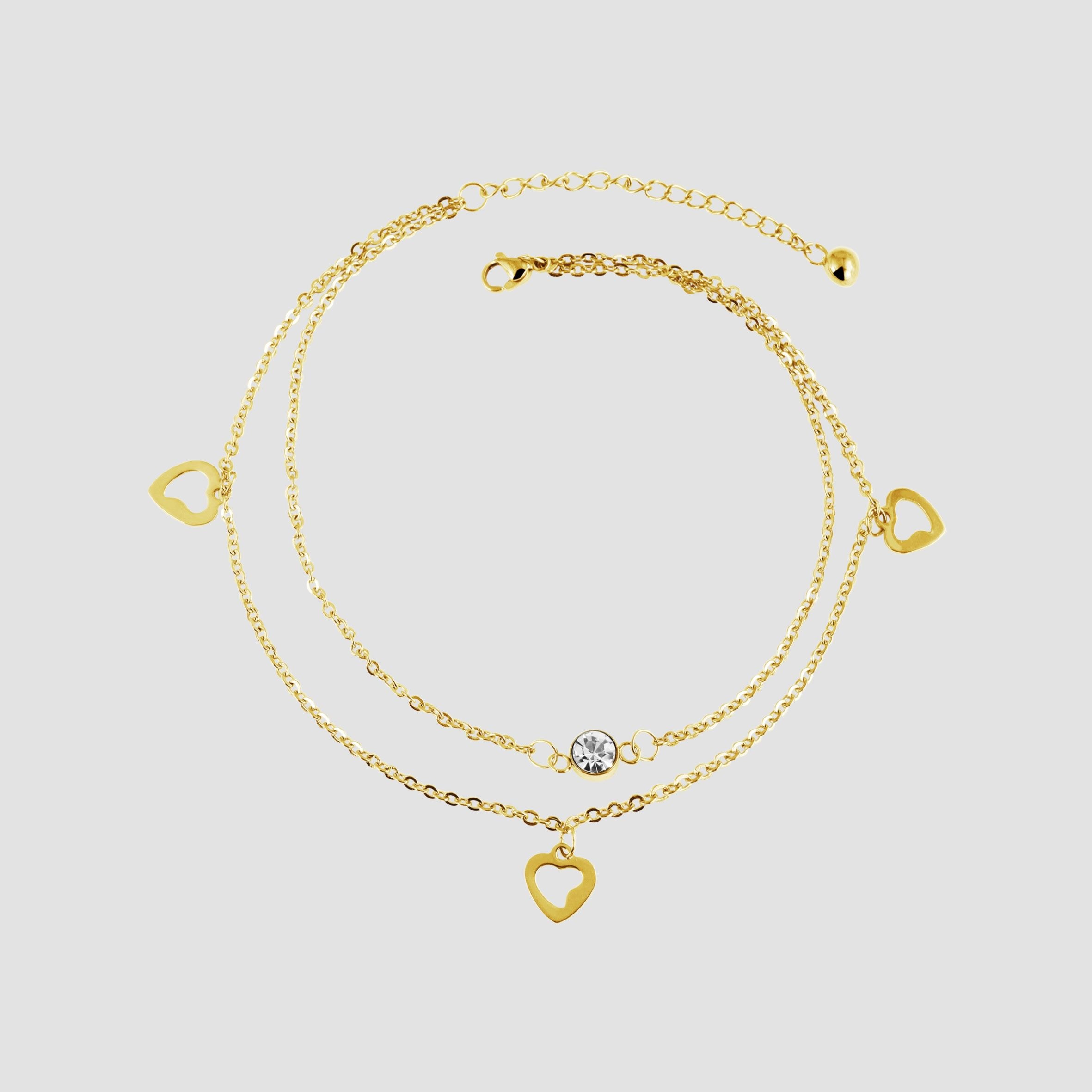 Adelia´s Armband »Damen Armband ¿ Herz aus Edelstahl mit Strass Steinchen 26 cm«