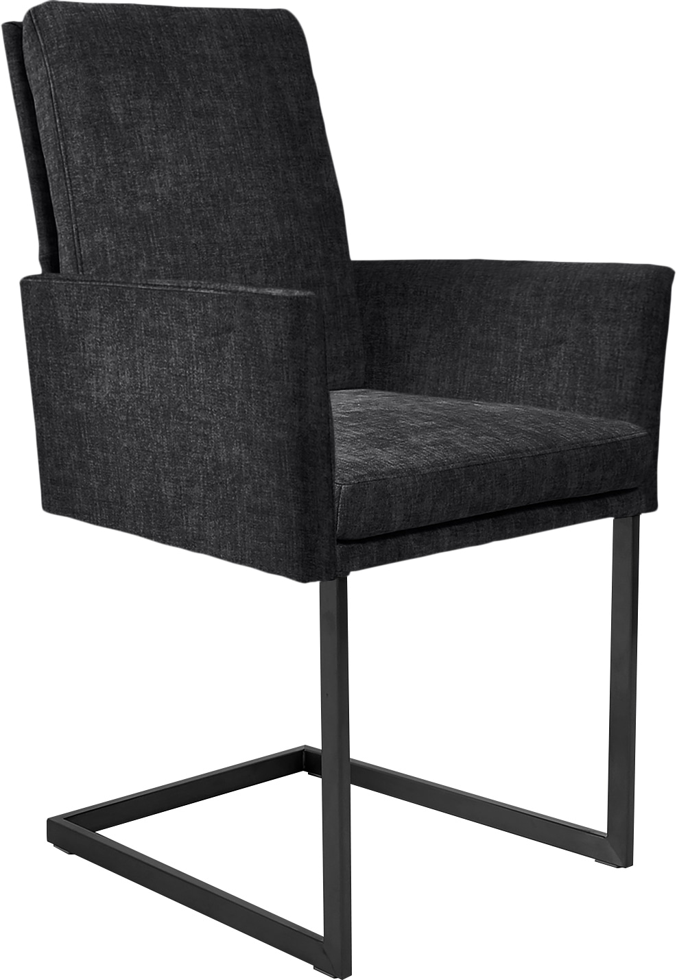 K+W Komfort & Wohnen Armlehnstuhl () stabiles Hochkantrohr, Untergestell in Edelstahloptik oder schwarz