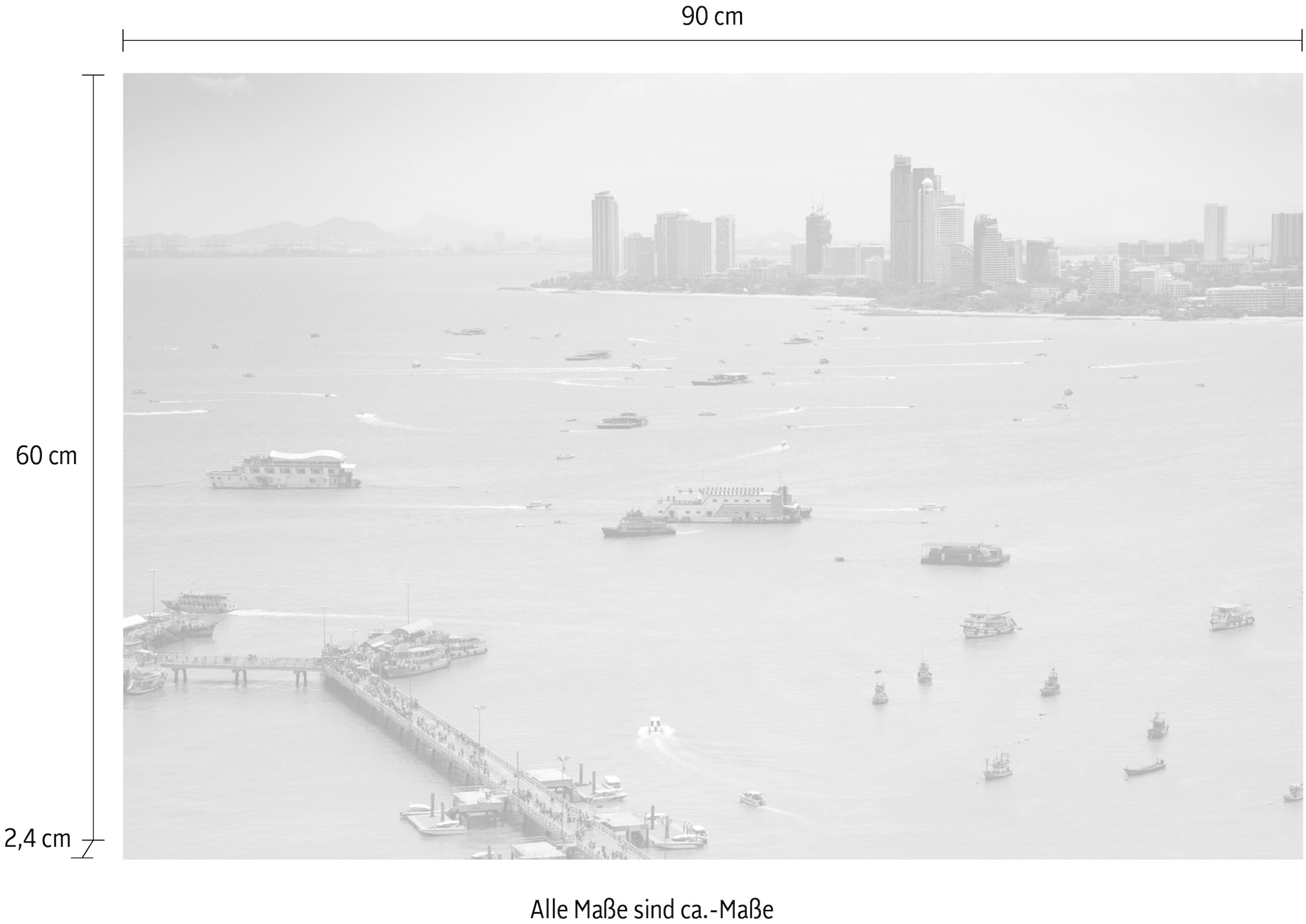 queence Acrylglasbild »Hafen« Elemente der Architektur | Gebäude | Skyline | Städte Fine Art-Print in Galeriequalität