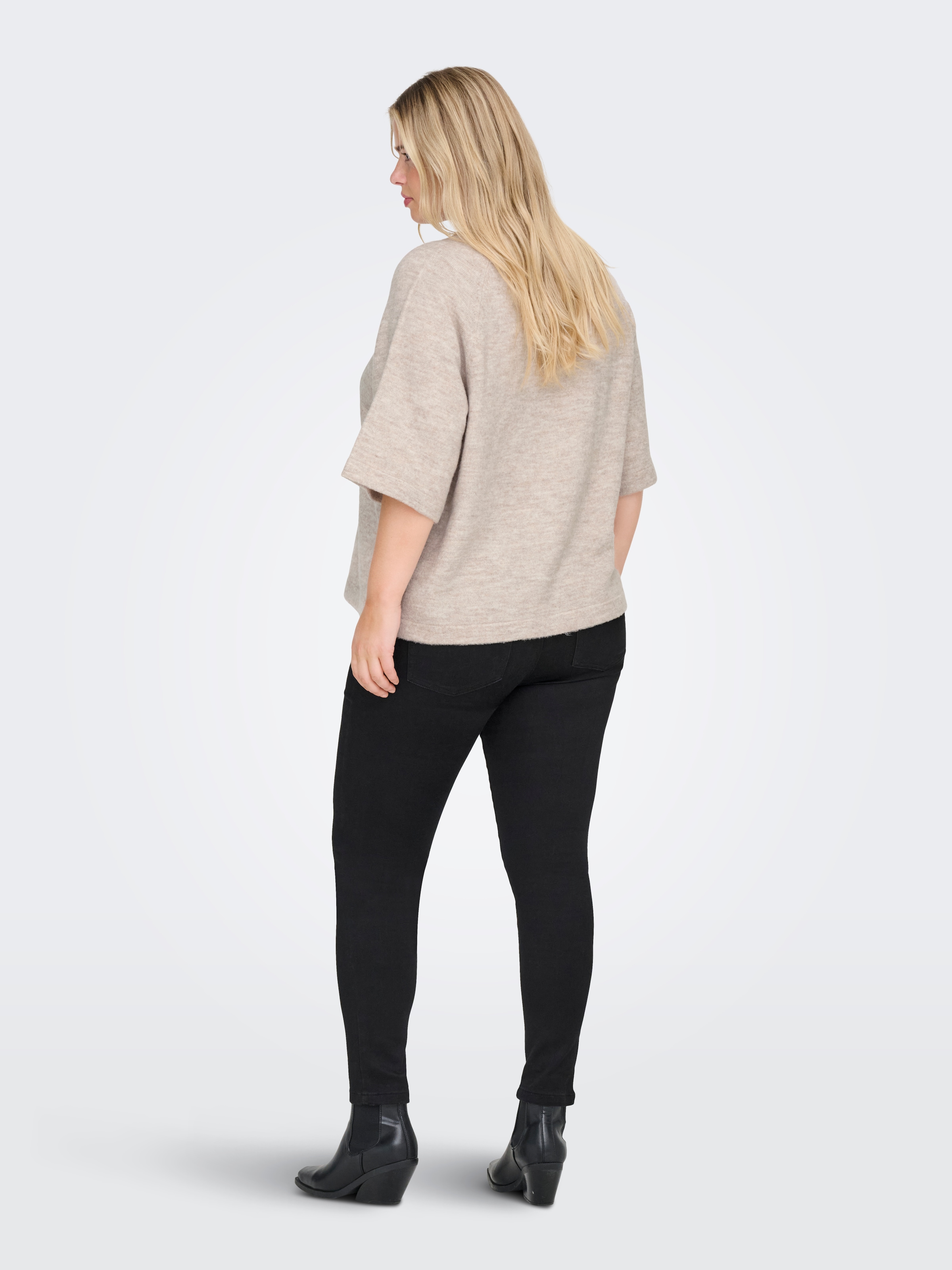 ONLY CARMAKOMA Strickpullover »CARSIMONI 3/4 PULLOVER KNT NOOS« Materialmix, regular fit