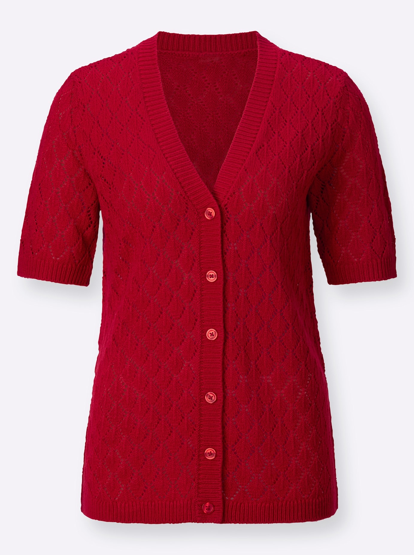 Classic Basics Ajourstrickjacke