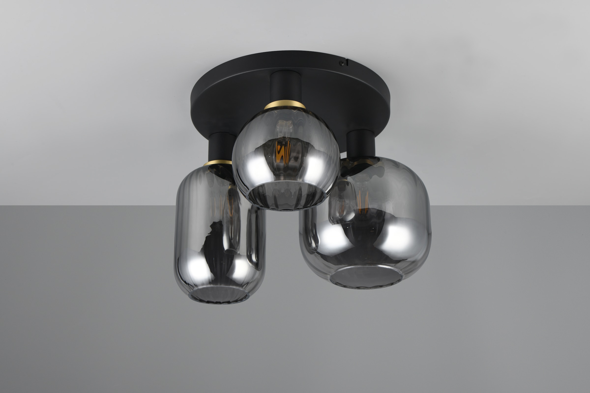 TRIO Leuchten Deckenleuchte »DIVA, E27 Deckenlampe 3-flammig mit Glasschirm, exkl 3xE27 max 10W« E27 1 Stk. warmweiß - kaltweiß Deckenlampe Ø 39cm, Glasschirme in 3 Formen, Lampe Wohnzimmer Küche