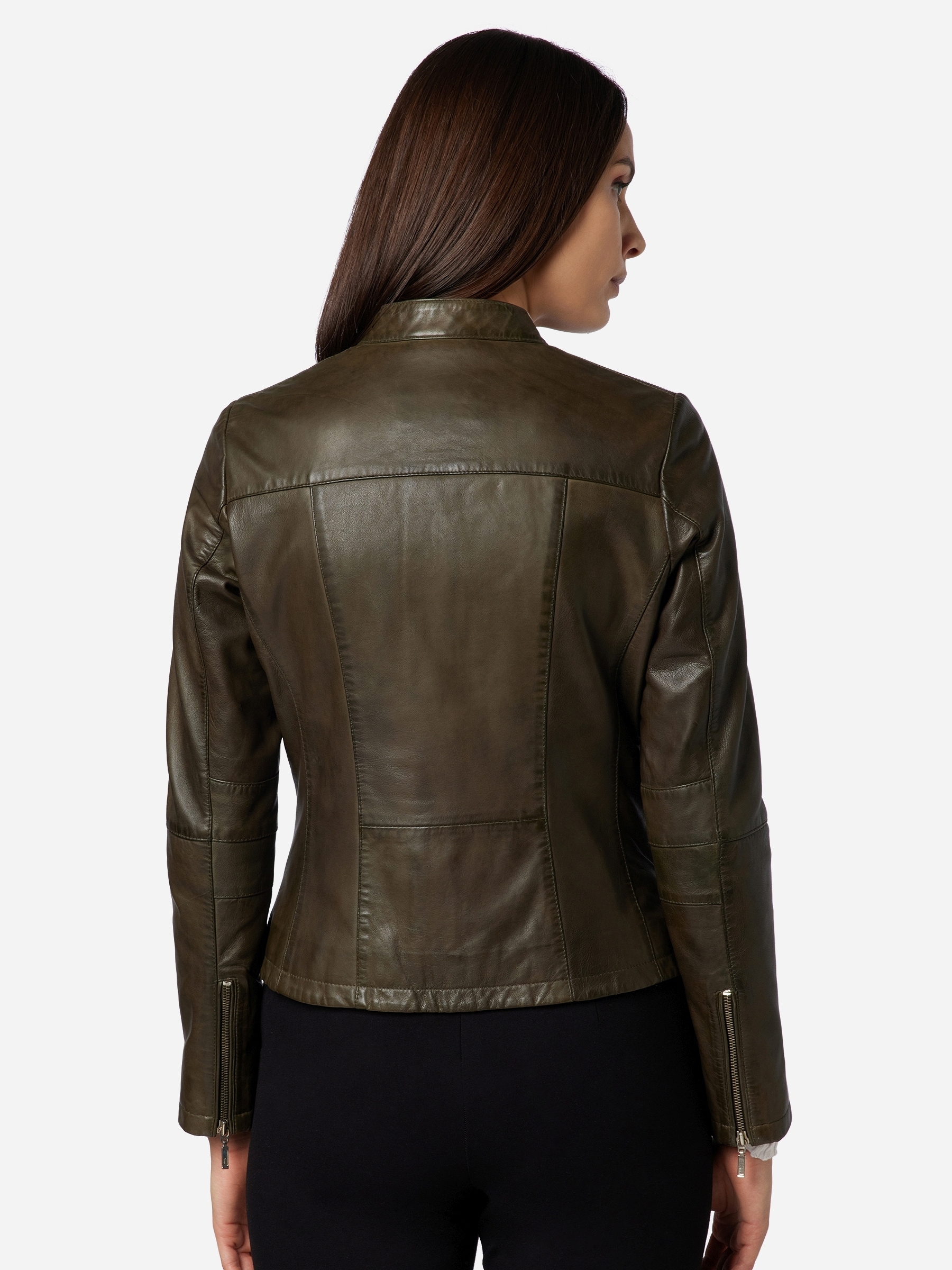 RICANO Kurzjacke »Lederjacke Abigale« ohne Kapuze Handgefertigt aus echtem Leder