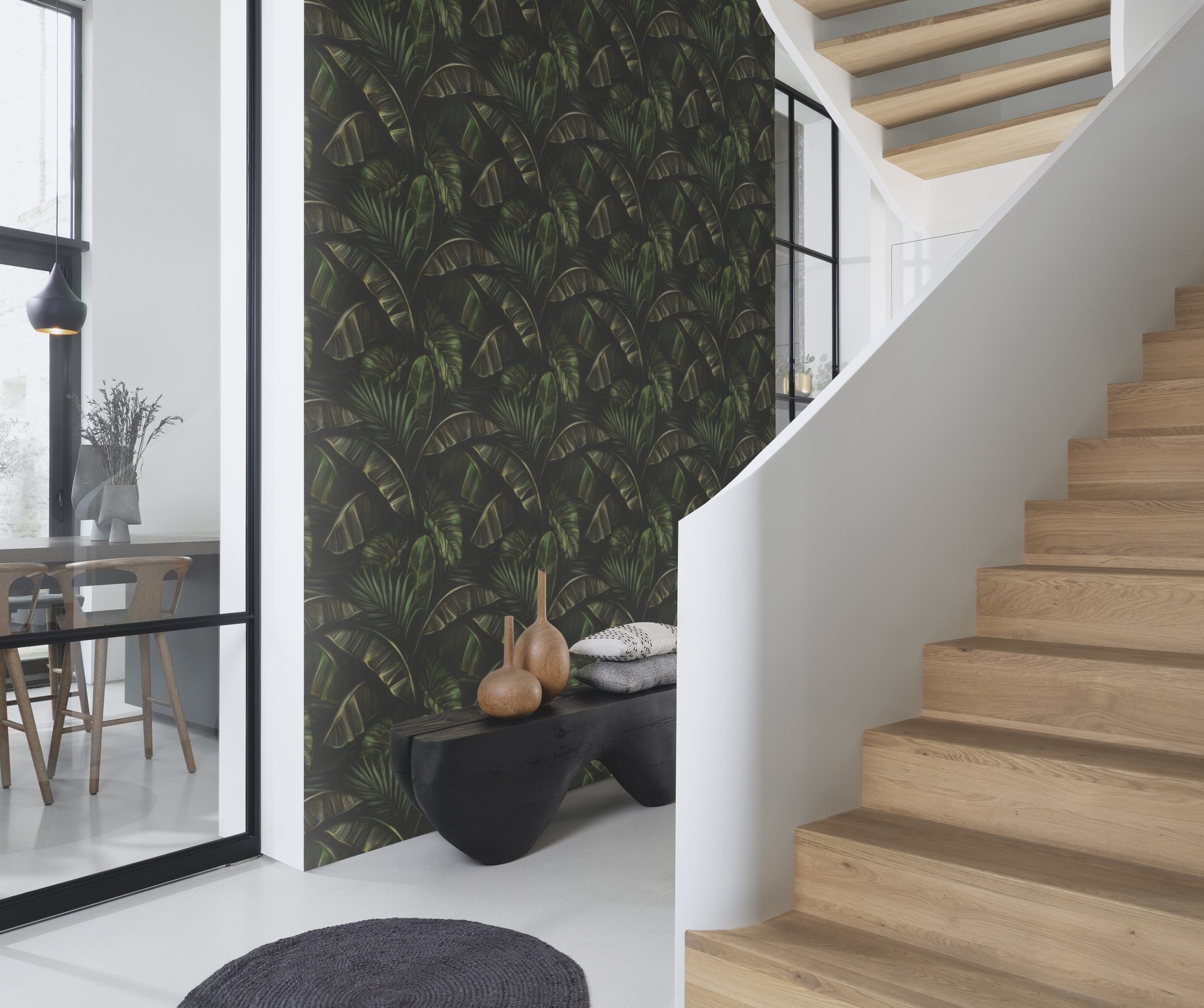 Rasch Papiertapete »mit exotischen Blättern« botanisch strukturiert mit Palmenblättern