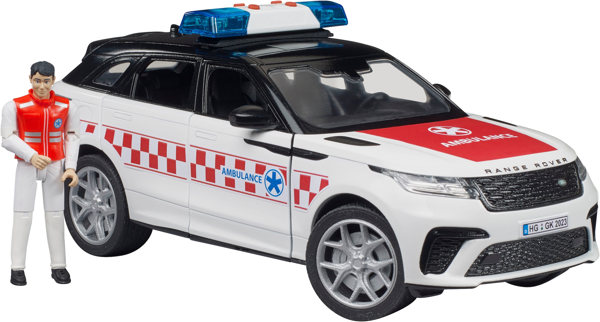Bruder® Spielzeug-Auto »Range Rover Velars Notarzt 1:16 mit Notarztfigur (02885)« Mit Licht und Sound; Made in Europe
