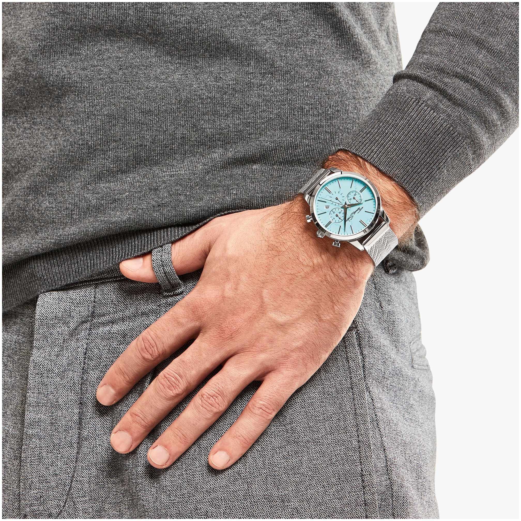 THOMAS SABO Chronograph »ARIZONA SPIRIT«, Quarzuhr, Armbanduhr, Herren, Datum, Stoppfunktion, Hämatit-Steine