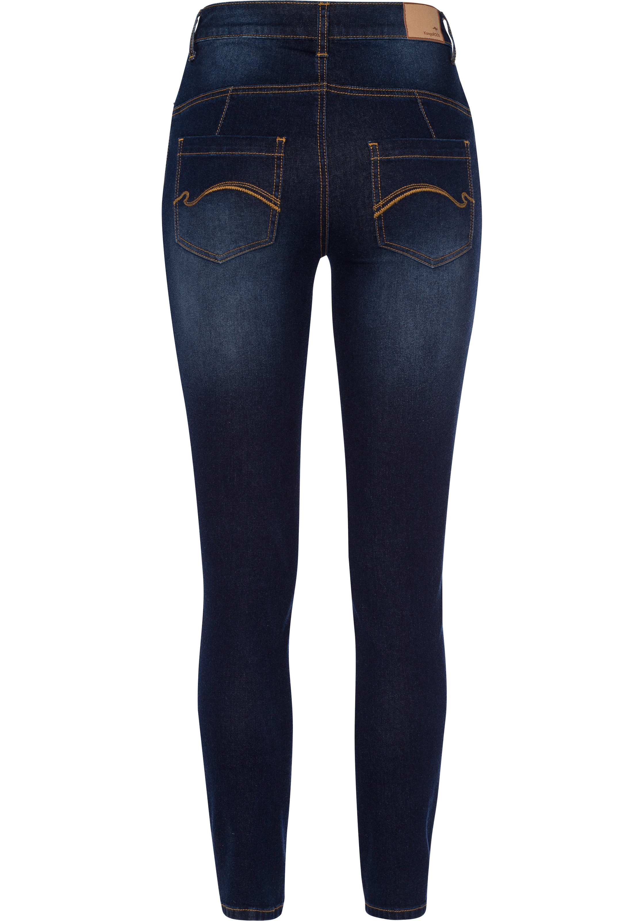 KangaROOS Slim-fit-Jeans »CROPPED HIGH WAIST SLIM FIT«, schmale Passform, Röhrenjeans, trendige Used-Waschung