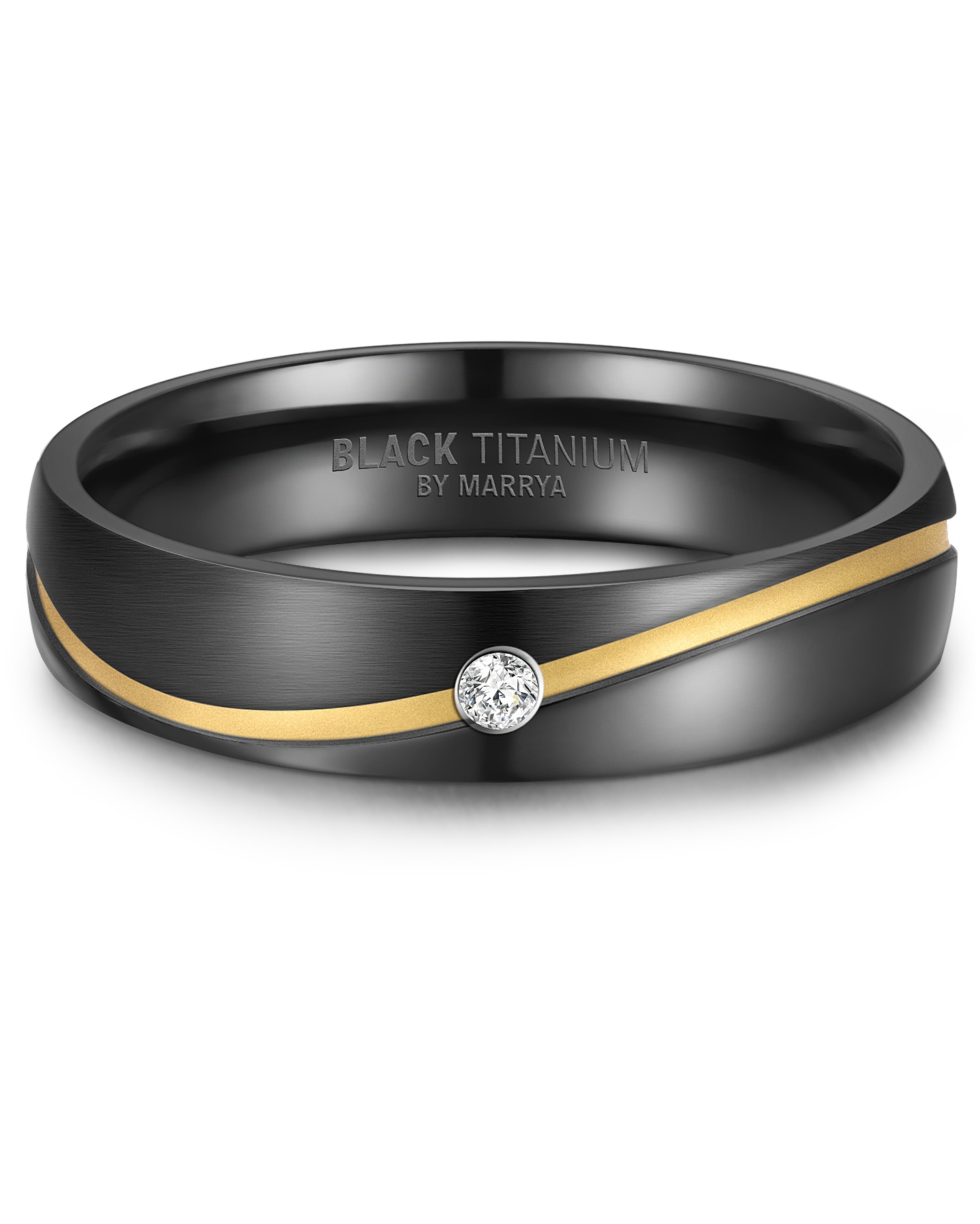 Marrya Perlenring »BLACK TITANIUM by MARRYA Black Titanium - Zirkonium Trauring Ehering Partnerring«