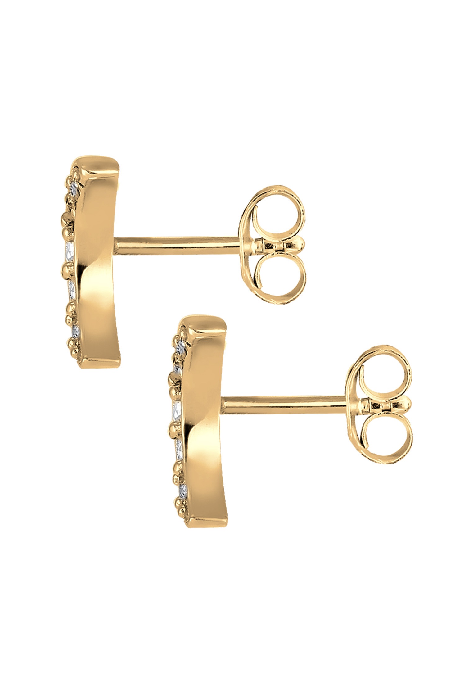 Elli Paar Ohrstecker »Ohrringe Ohrstecker Halbmond Weiß 925 Sterling Silber, mit Kristallen von Swarovski®«