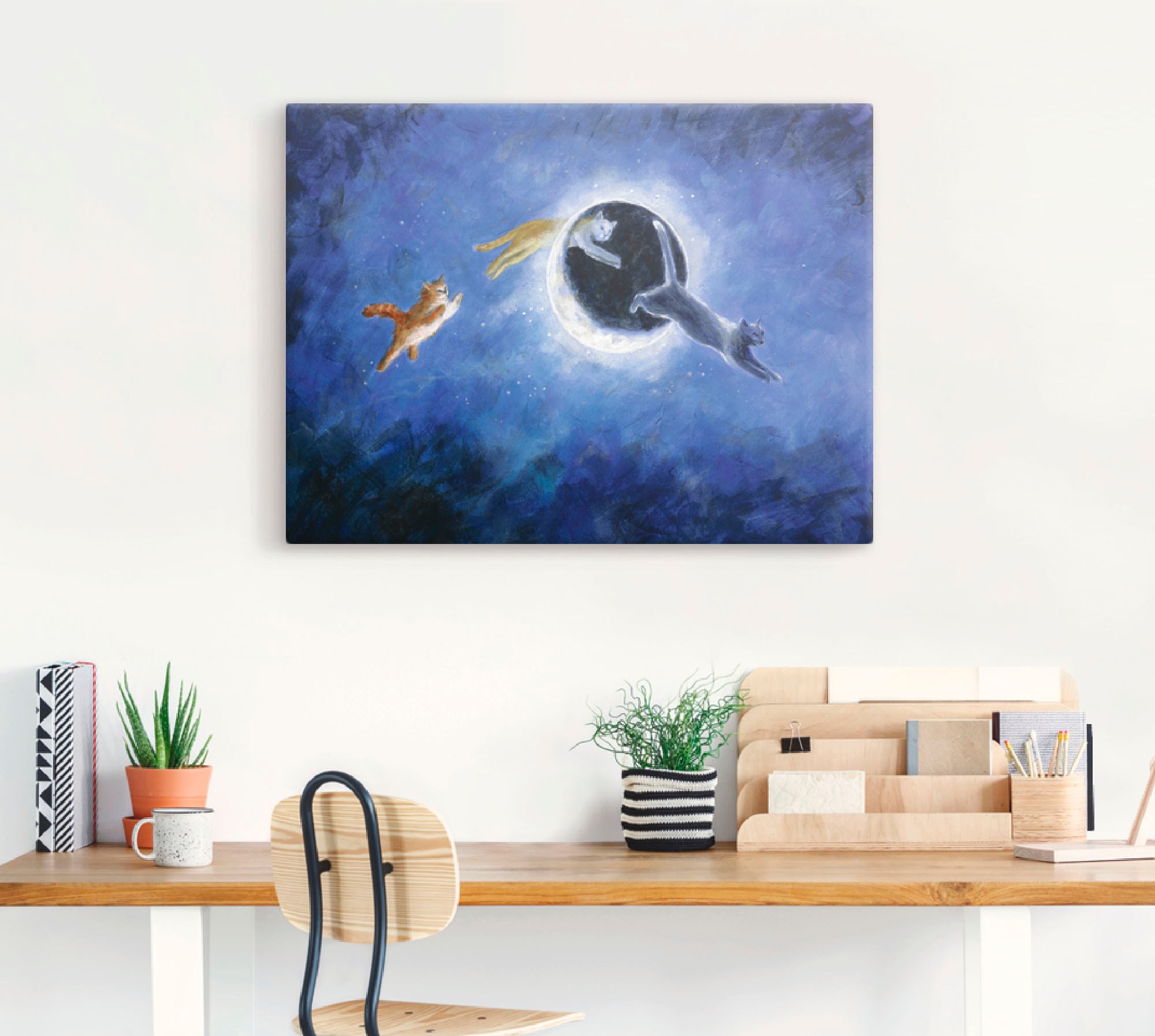 Artland Wandbild »In der Nacht sind alle Katzen grau«, Haustiere, (1 St.), als Leinwandbild, Poster in verschied. Größen