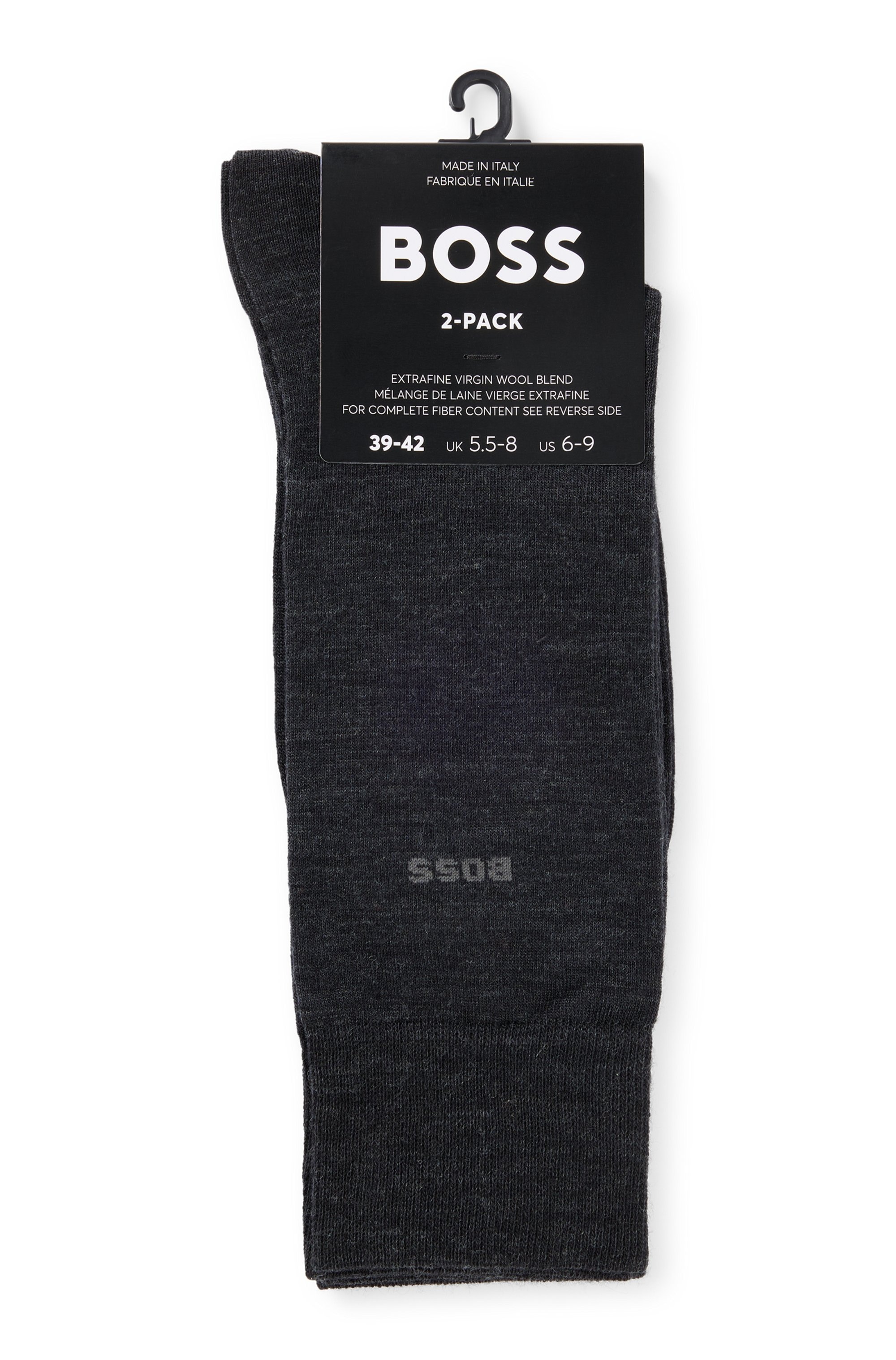 BOSS Socken »2P RS Uni WO«, (Packung, 2 Paar, 2er Pack), mit eingesticktem Markenlogo