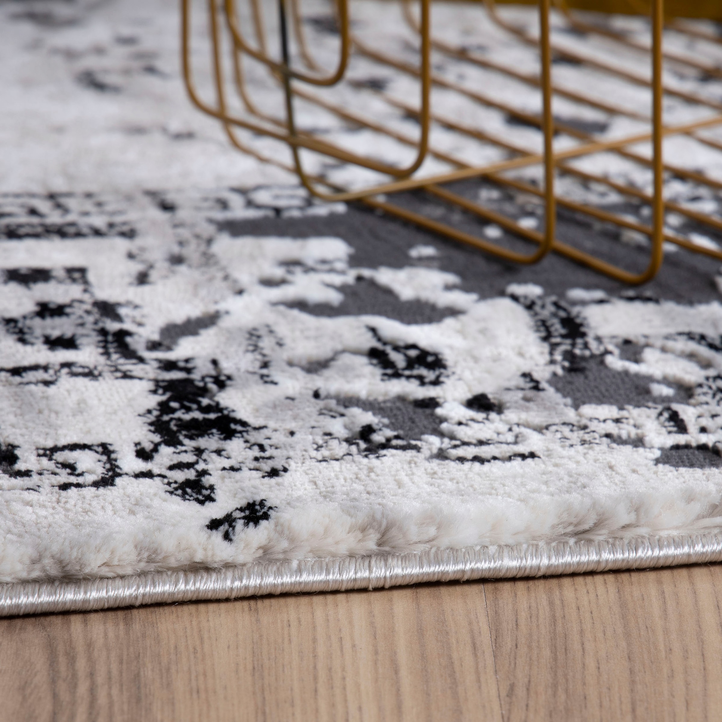 Obsession Teppich »My Opal 911« rechteckig 10 mm Höhe modernes 3D-Design, Karo Muster, mit Bordüre