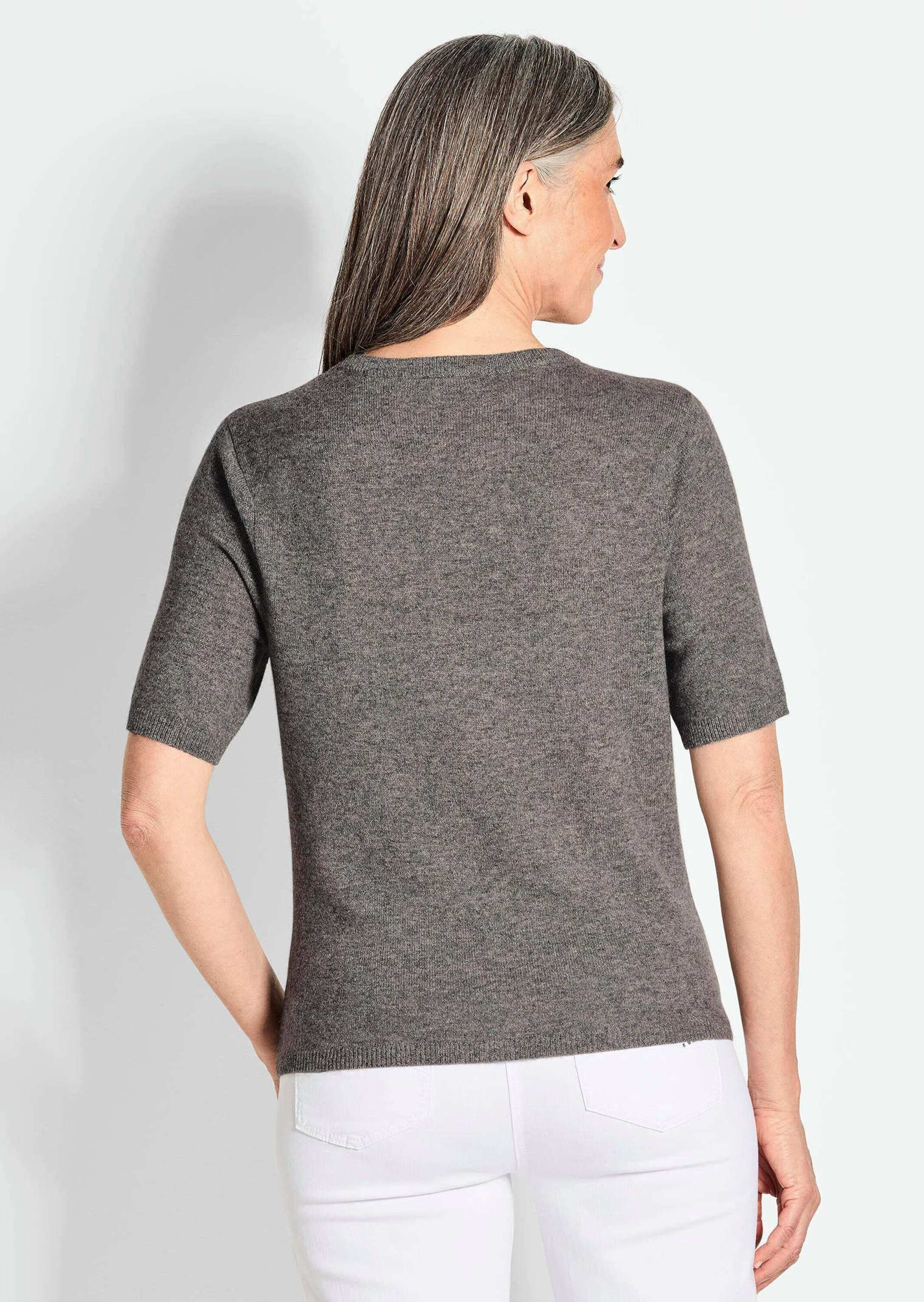 GOLDNER Kurzarmpullover »Kaschmirpullover mit Rundhals Halbarmpullover mit Rundhals aus Kaschmir«