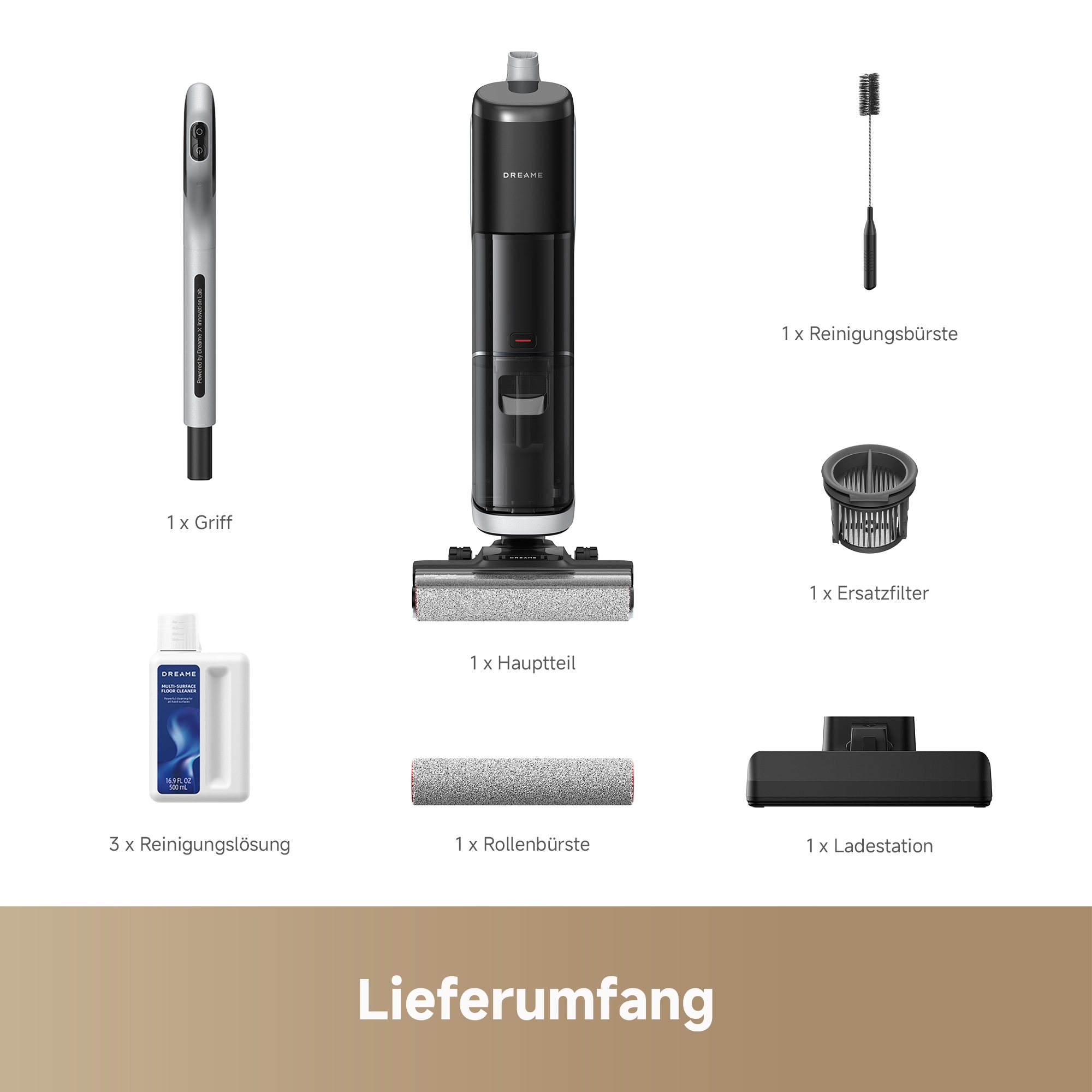 Dreame Nass-Trocken-Sauger »Dreame H14 Pro mit 18.000 Pa Saugkraft« Flexible und gründliche 180° Reinigung , schnelle Trocknung der Bürste