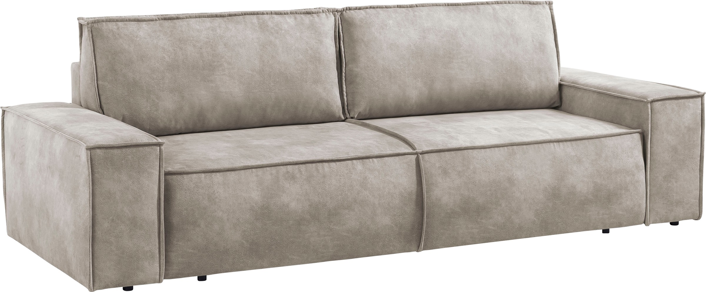 Home affaire 3-Sitzer »SHERWOOD Schlafsofa (257cm) Cord, Samtvelours, Vintage-Lederoptik«, Schlaffunktion mit Bettkasten (ca. 136/200cm)