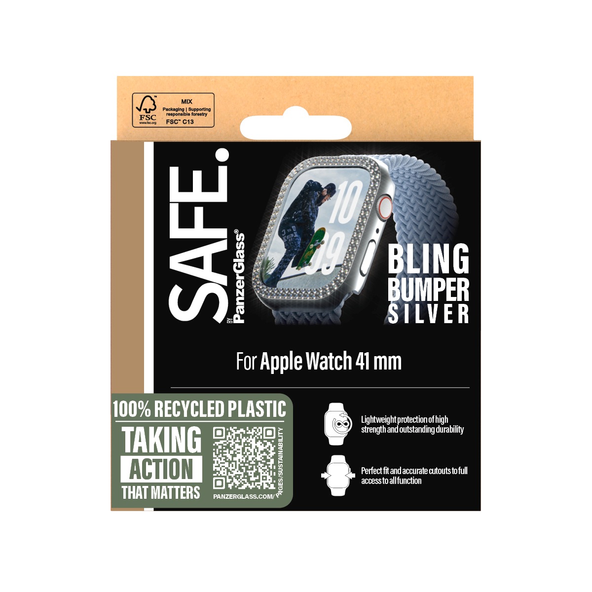 SAFE by PanzerGlass Handyhülle »Bling Bumper für Apple Watch 10 42mm«, Backcover, Schutzhülle, Handyschutzhülle, Case, Schutzcase, stoßfest
