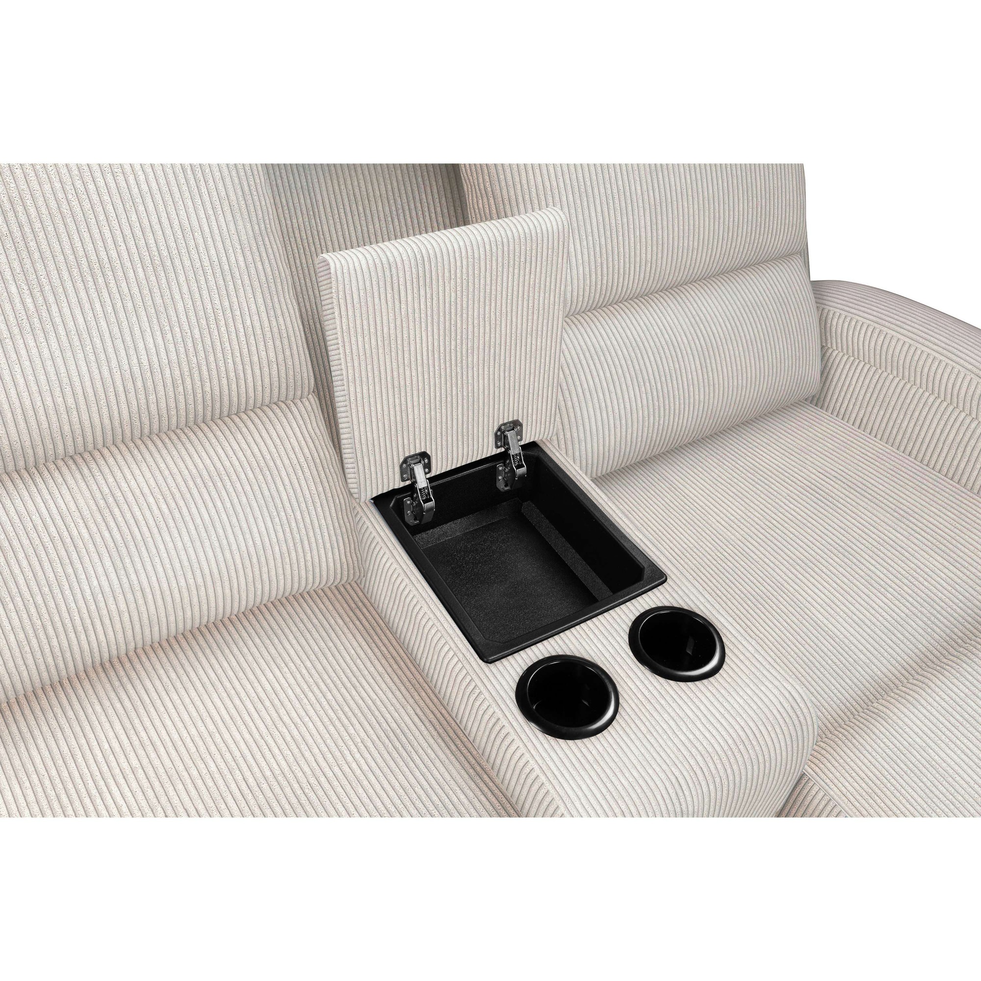 Home affaire Ecksofa »NAPORI Multimediasofa, 3er Kinosessel XXL, L-Form, Cord«, Kinosofa mit Relaxfunktion, Getränkehalter, Staufach und Staukasten