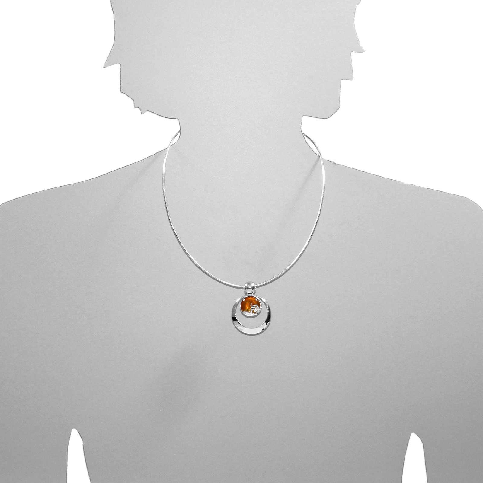 OSTSEE-SCHMUCK Kettenanhänger »- Windflüchter 30 mm - Silber 925/000 - Bernstein«
