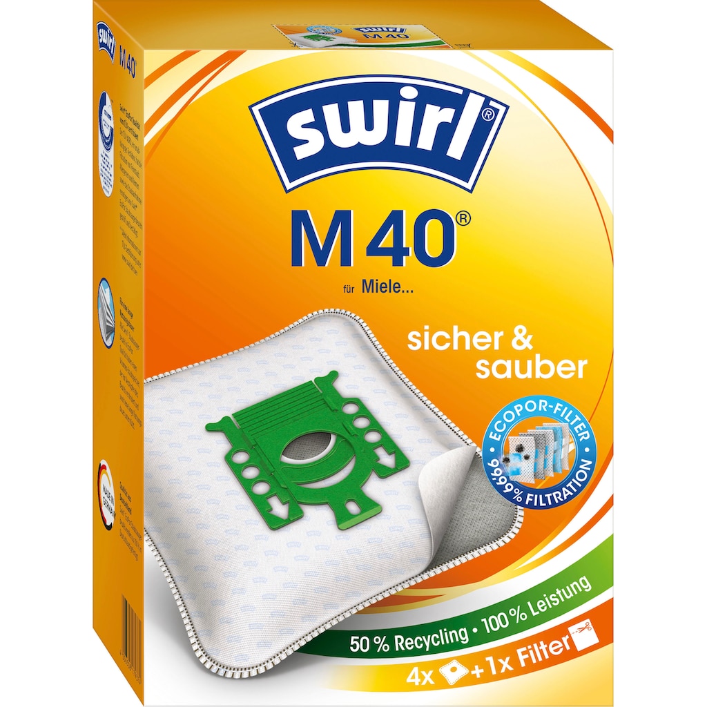 Swirl Staubsaugerbeutel »Swirl® M40«, (Packung), 4-er Pack