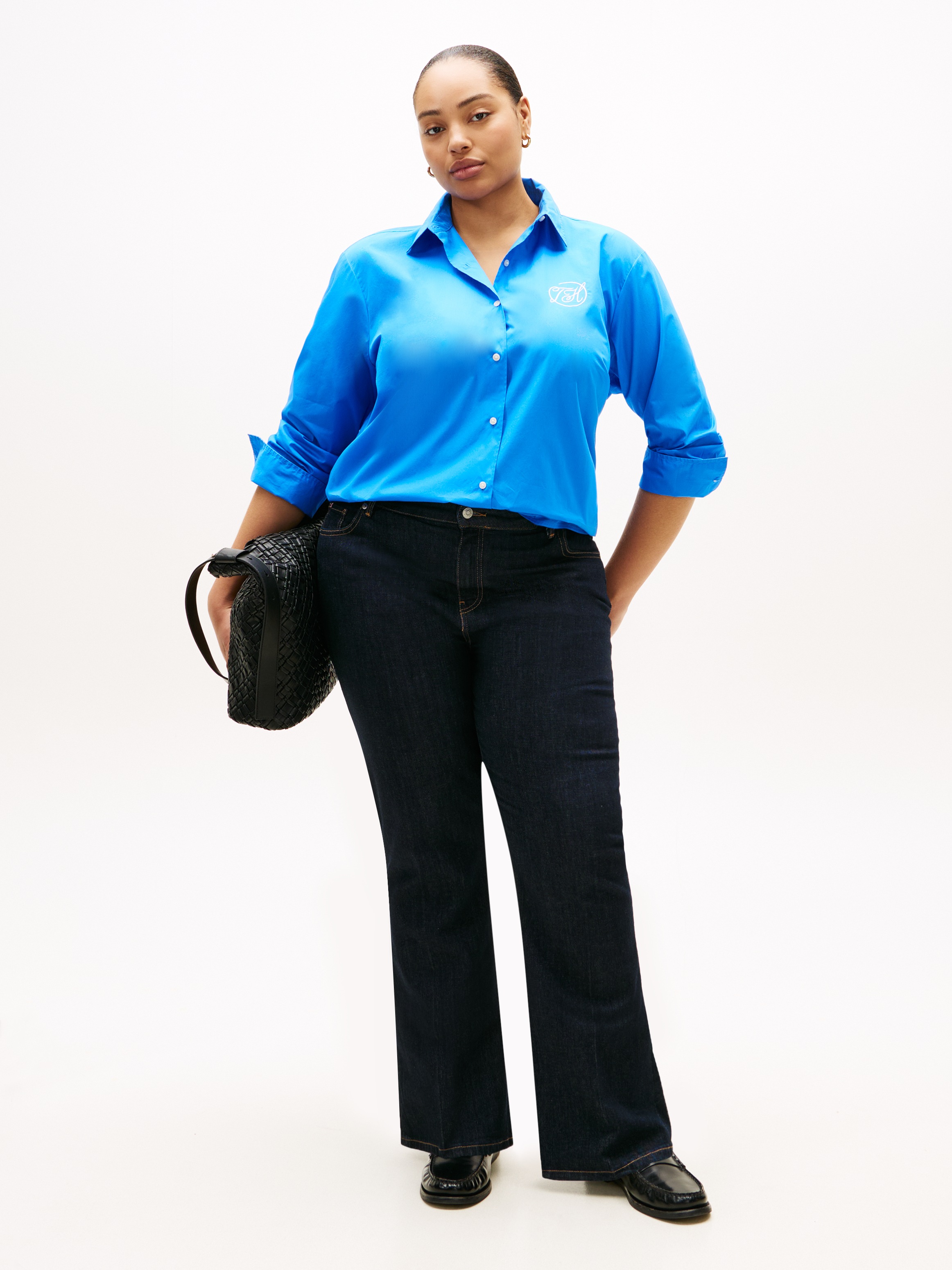 Tommy Hilfiger Curve Hemdbluse »CRV COTTON EASY SHIRT« in großen Größen, Baumwolle