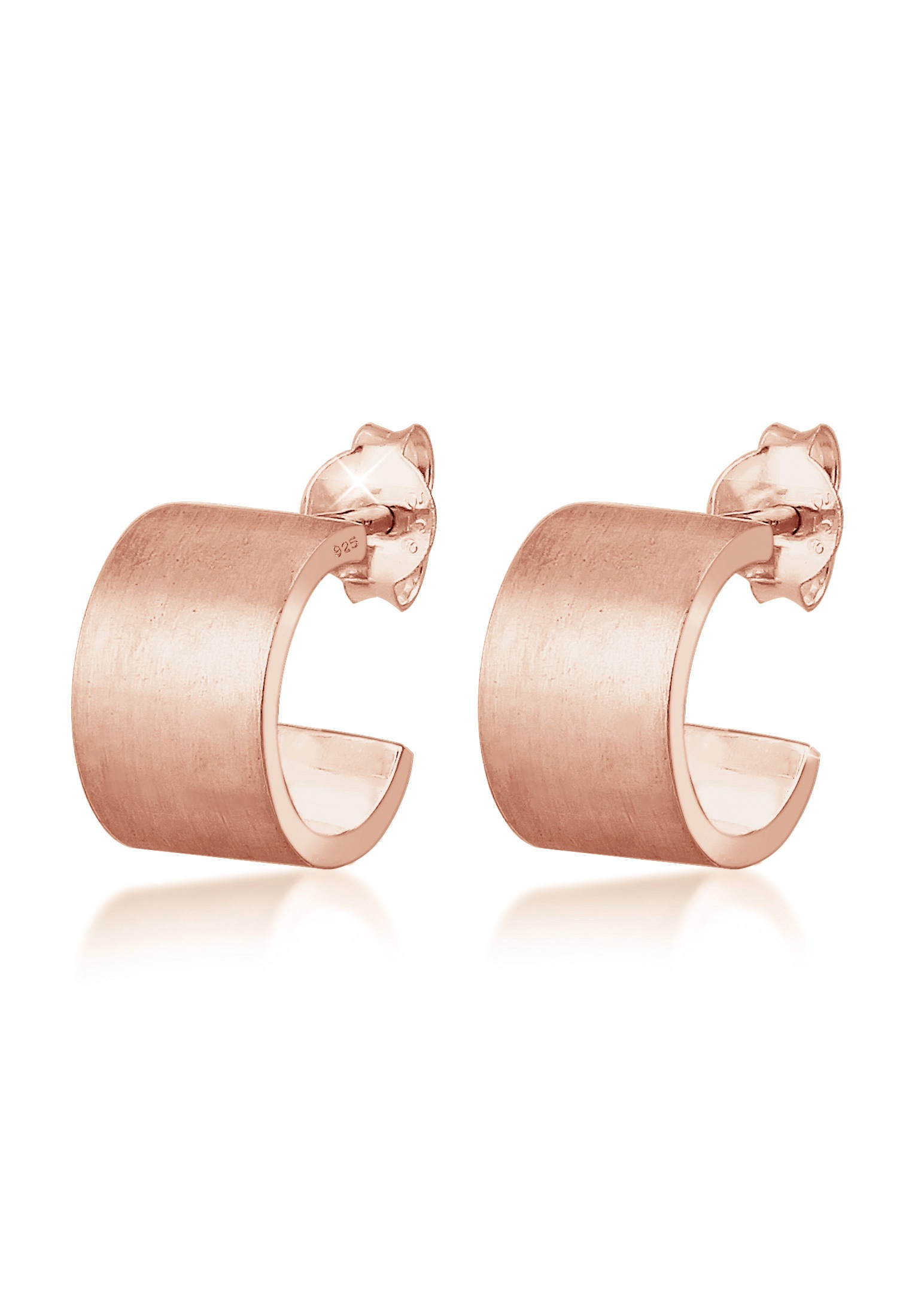 Elli Paar Creolen »Ohrringe Ohrstecker Halbcreolen Matt Modern 925 Sterling Silver«