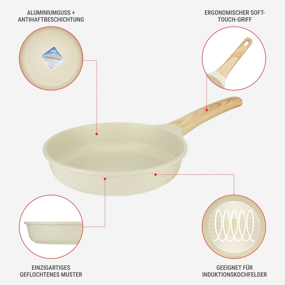 RESTO Kitchenware Bratpfanne »Ran, Universalpfanne mit Antihaftbeschichtung« Aluminiumguss 1 Stk. tlg. Induktion, für alle Herdarten geeignet
