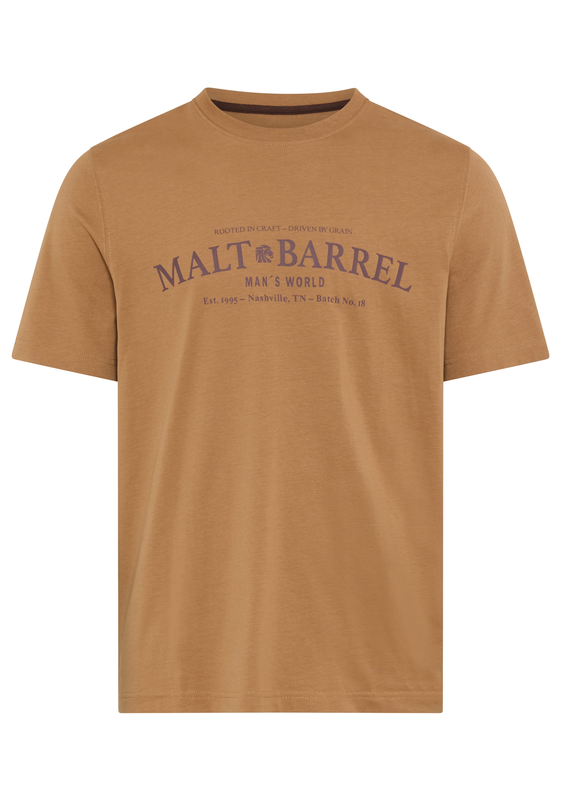 Man's World Rundhalsshirt normale Passform, Kurzarm, bedruckte Optik mit Print-Applikation