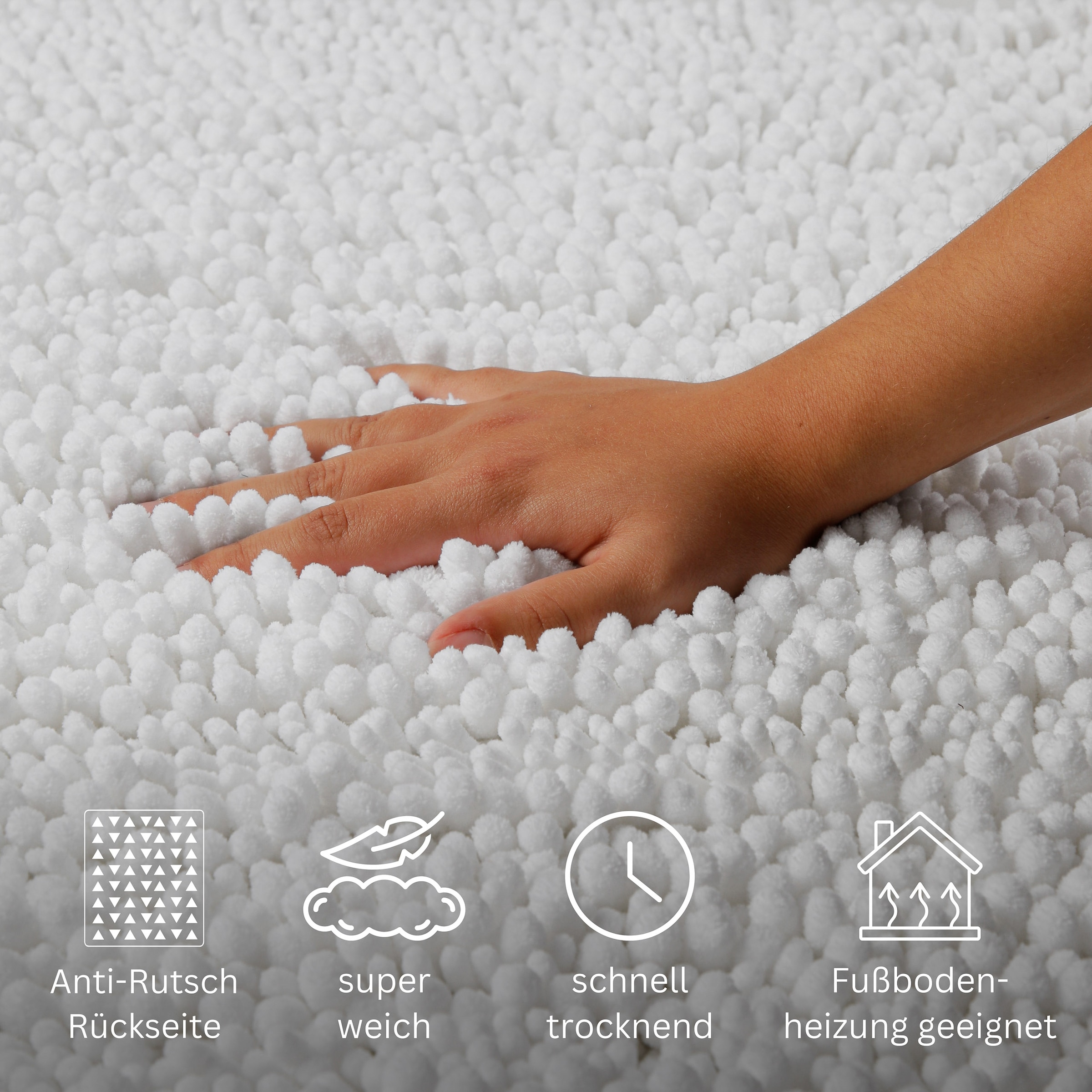 OTTO home Badematte »Torrni« Höhe 22 mm Badteppich, getuftet, modern, Uni, antirutsch, flauschig, hochflor