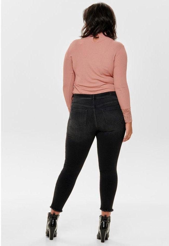 ONLY CARMAKOMA Skinny-fit-Jeans »CARWILLY REG SK ANK JNS«, in washed-out Optik