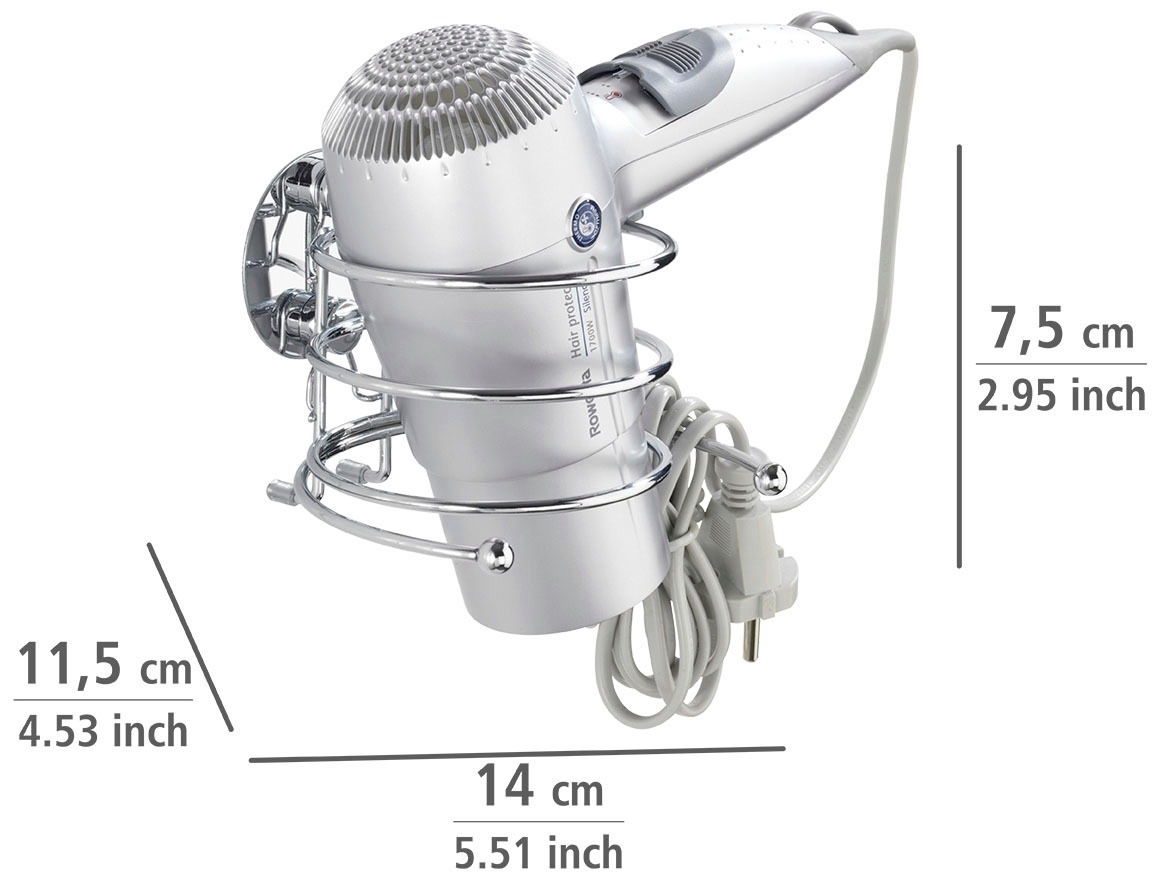 WENKO Haartrocknerhalter »Turbo-Loc®«, (1 St.), befestigen ohne bohren