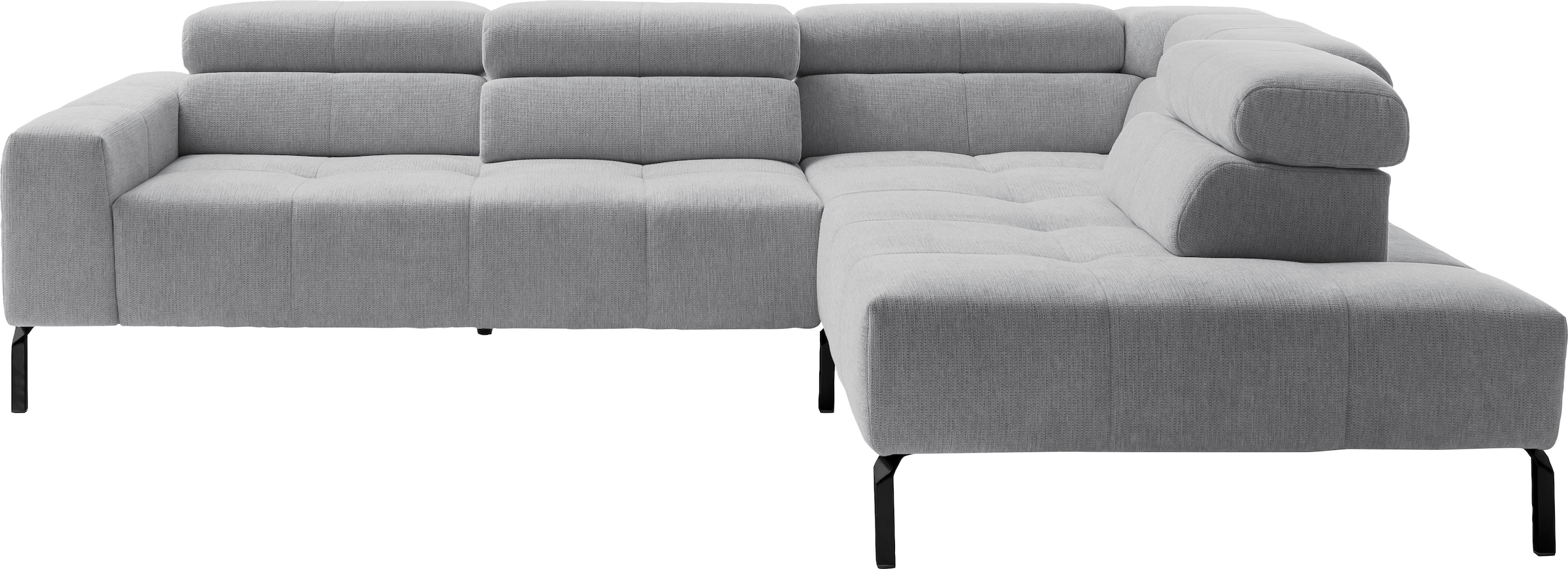 Home affaire Ecksofa »Claya Move, L-Form, Kopf- & Rückenverstellung, Breite 282 cm« Moderne Steppung, weicher Polsteraufbau & saugroboterfreundliche Höhe