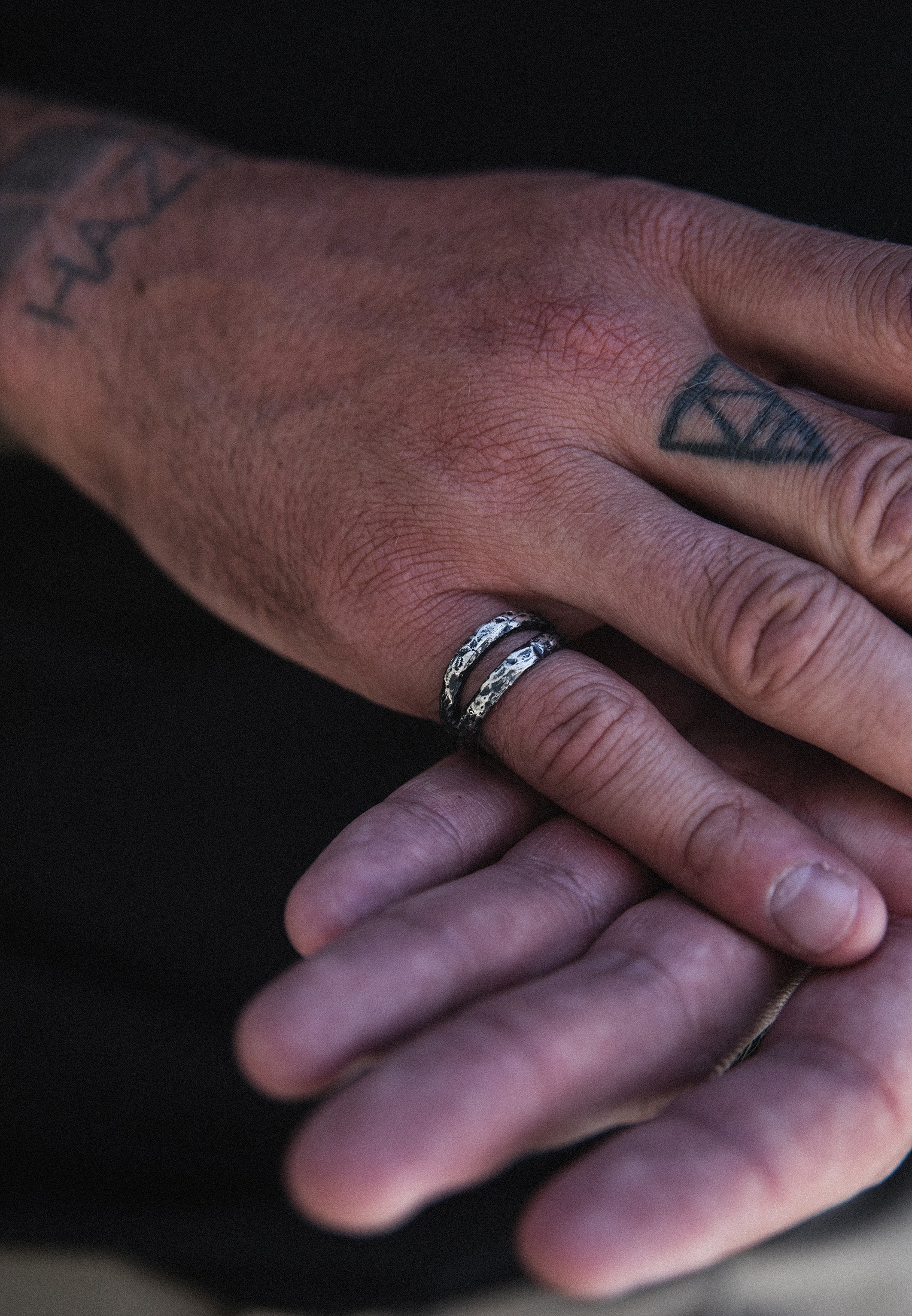 HAZE & GLORY Silberring »Ring Bandring - Twin Oxid Finish 925 Silber«