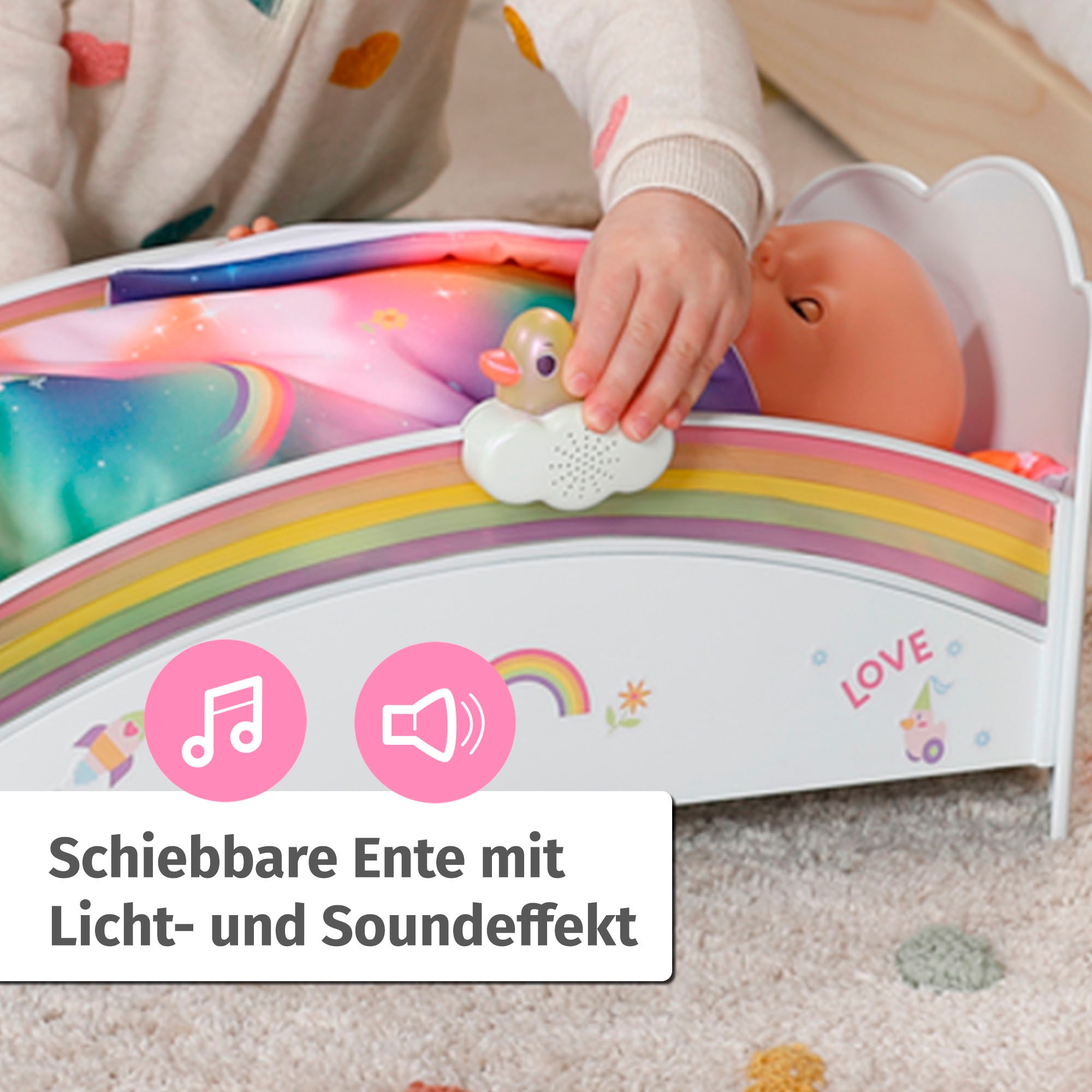 Baby Born Puppenbett »Regenbogen«, mit Licht- und Soundeffekt