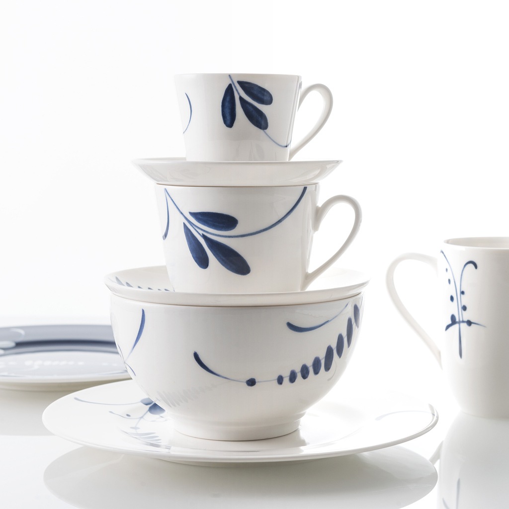 Villeroy & Boch Untertasse »Mokka- / Espressountertassen Vieux Luxembourg Brindille ø 11,7 cm 6er Set weiß-blau«