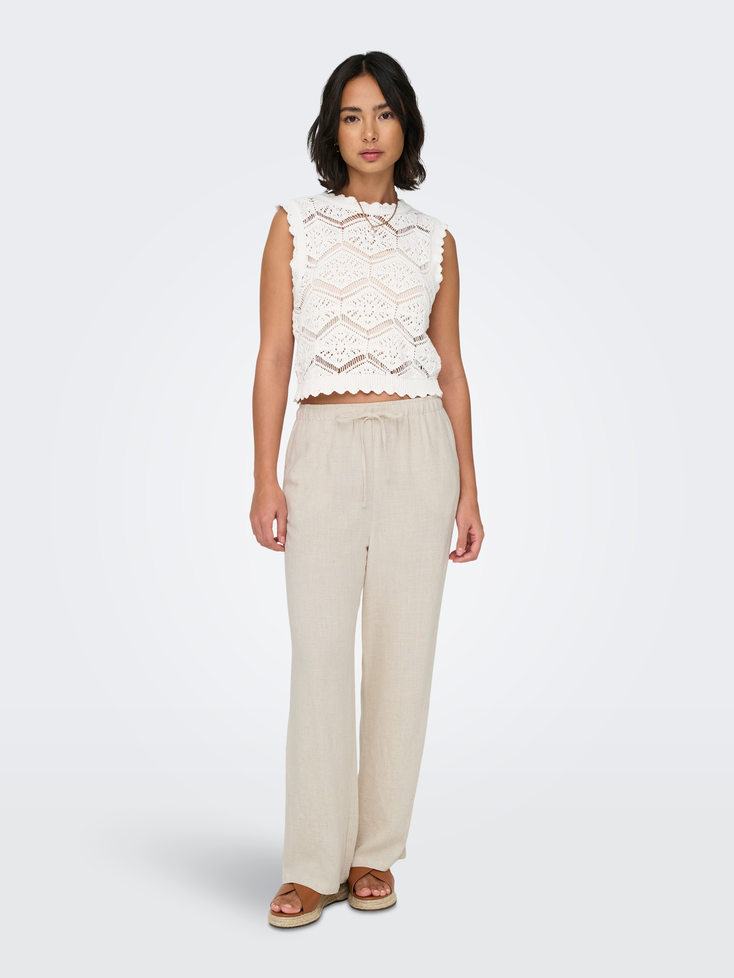 ONLY Jogginghose »ONLSIESTA MW PULL-UP LINEN BL PNT NOOS«