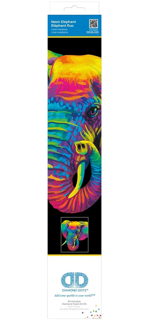 Diamond Dotz Kreativset "Diamond Painting Neon Elefant"