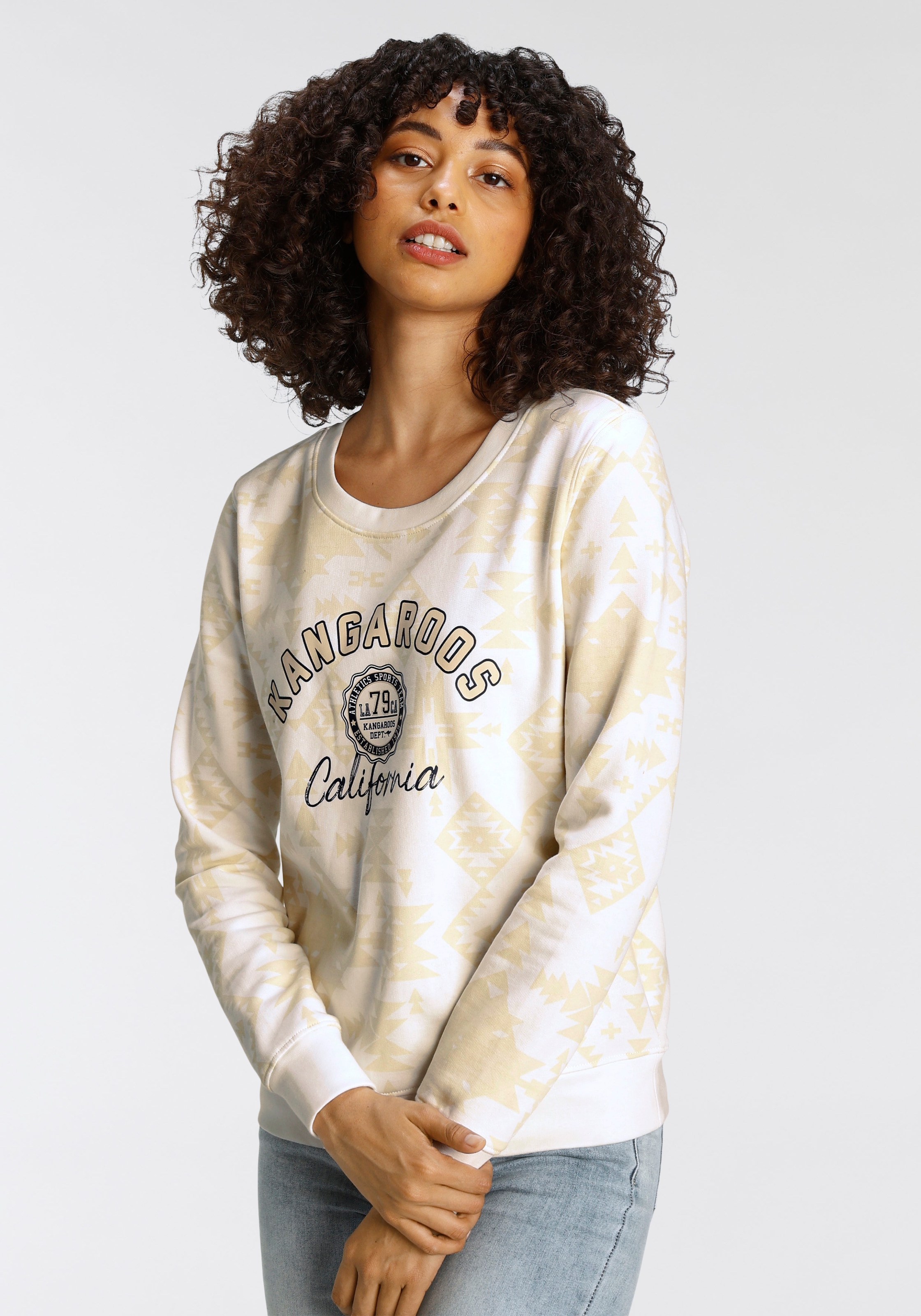 KangaROOS Sweatshirt, bei im trendigem Alloverdruck & mit OTTO Logodruck online Inka-Look