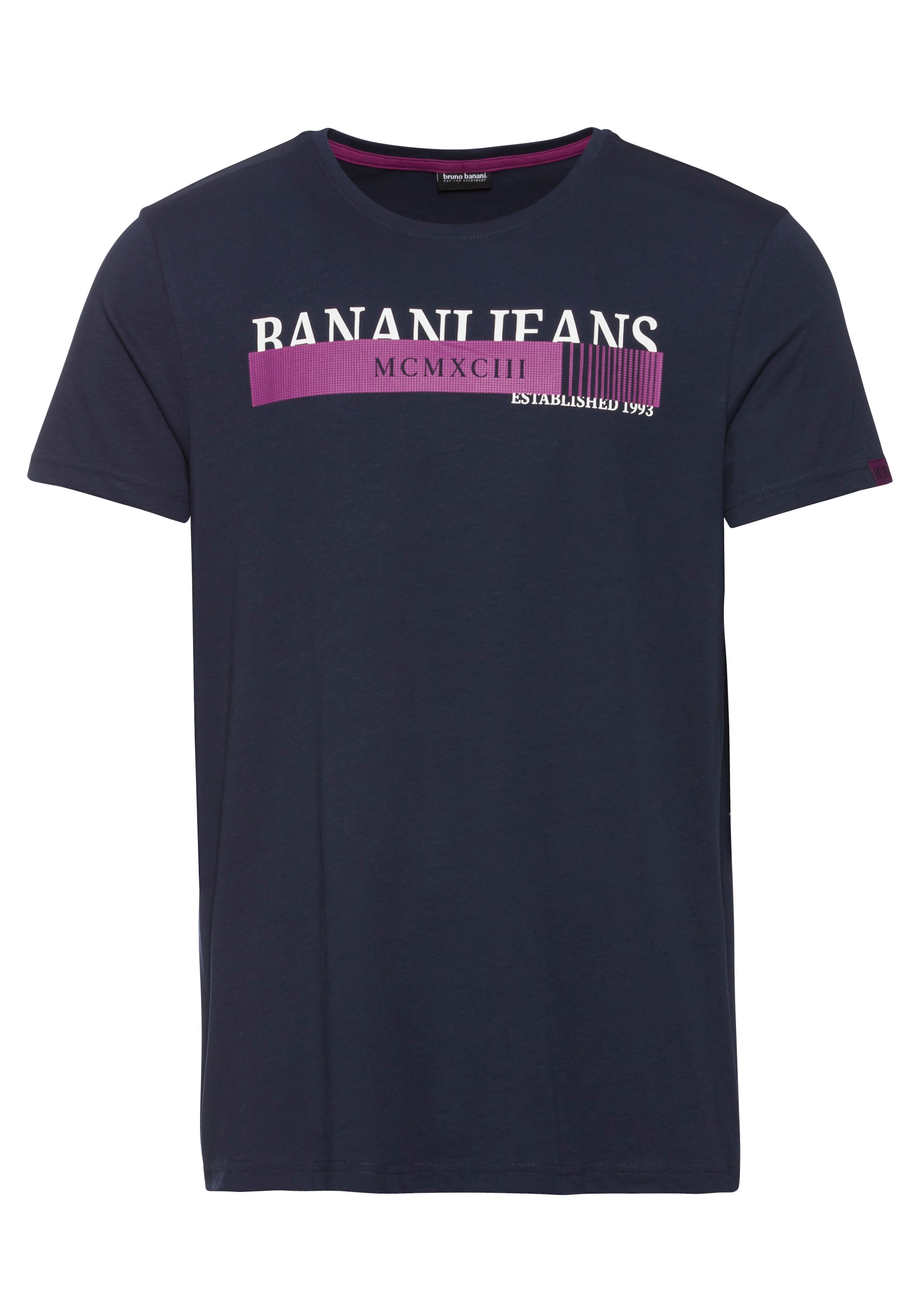 Bruno Banani T-Shirt, kurze Ärmel, schmale Passform, bedruckt, Rundhalsausschnitt