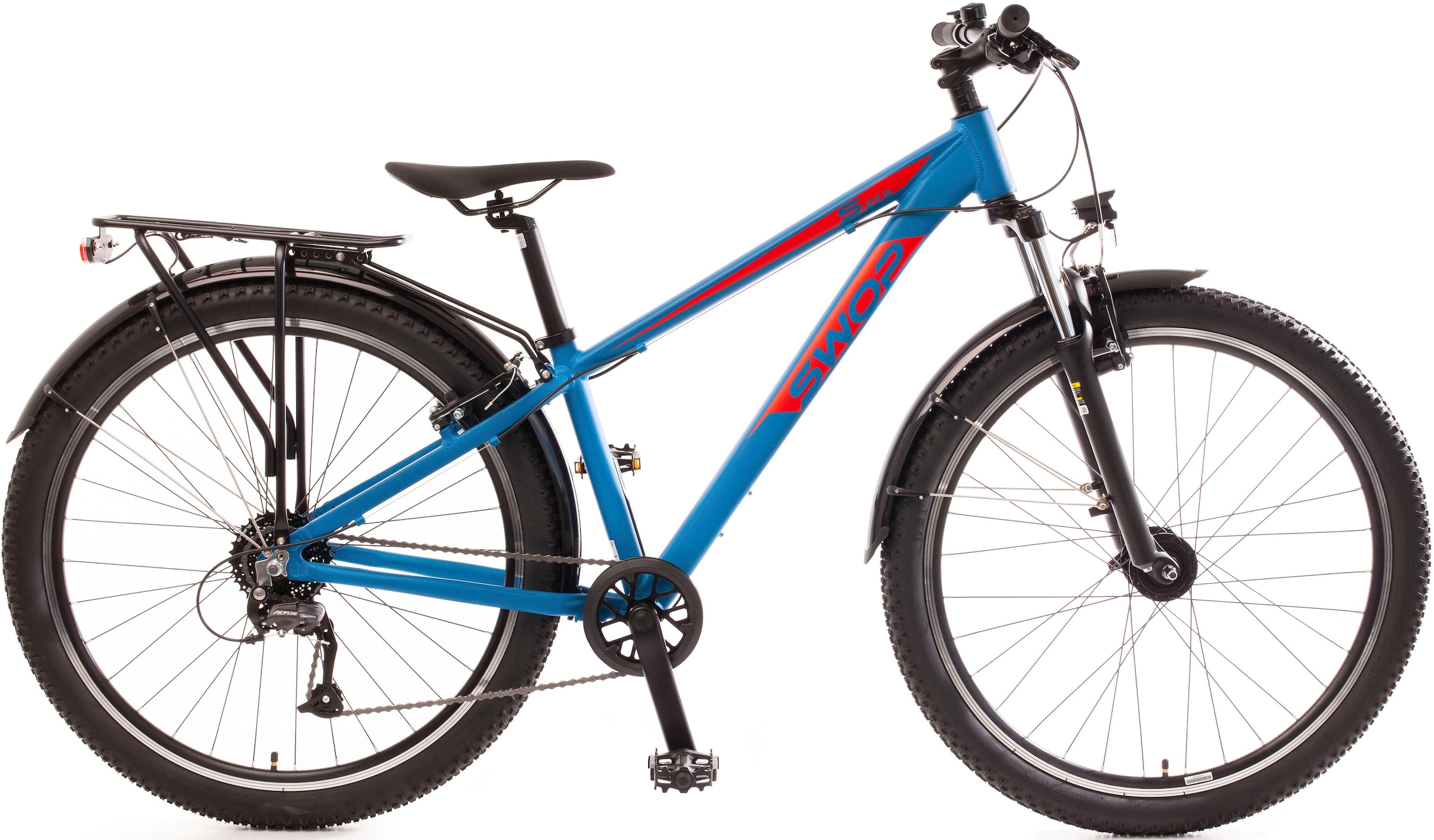 Bachtenkirch ATB »27,5" "SWOP" Jugendfahrrad matt-blau mit Federgabel«, 9 Gang, Shimano, Altus Schaltwerk, Kettenschaltung, für Damen und Herren, Kettenschaltung