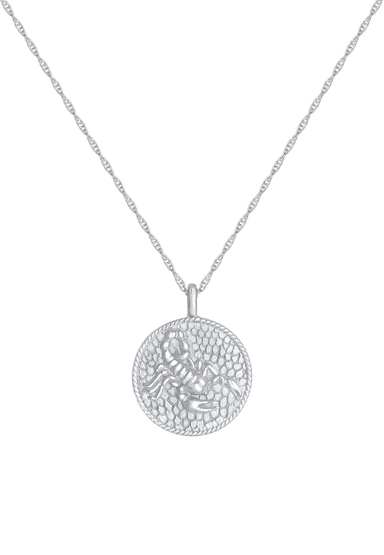 Elli Kette mit Anhänger »Halskette Sternzeichen Skorpion Zodiac Münze 925 Silber«
