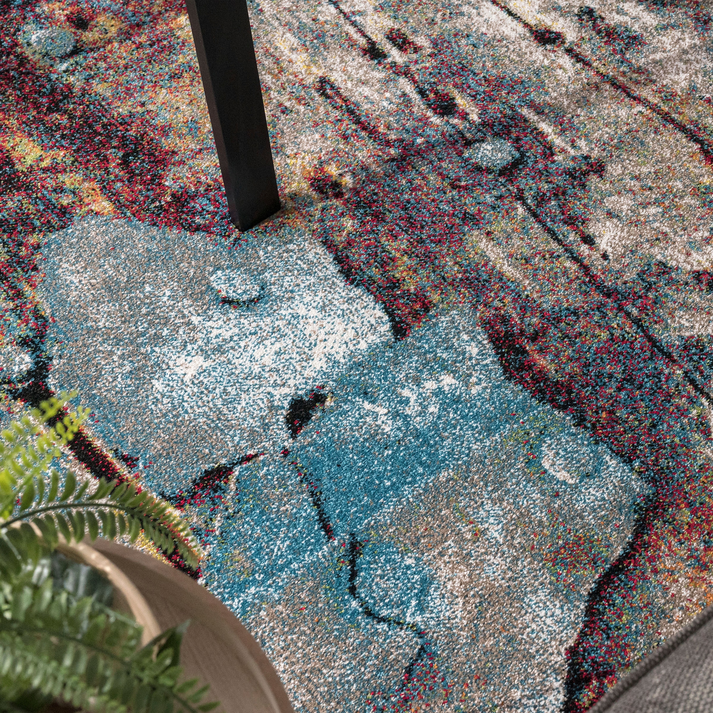 Paco Home Teppich »Natura 850«, rechteckig, 16 mm Höhe, Kurzflor mit kunstvollem Holzplatten Design